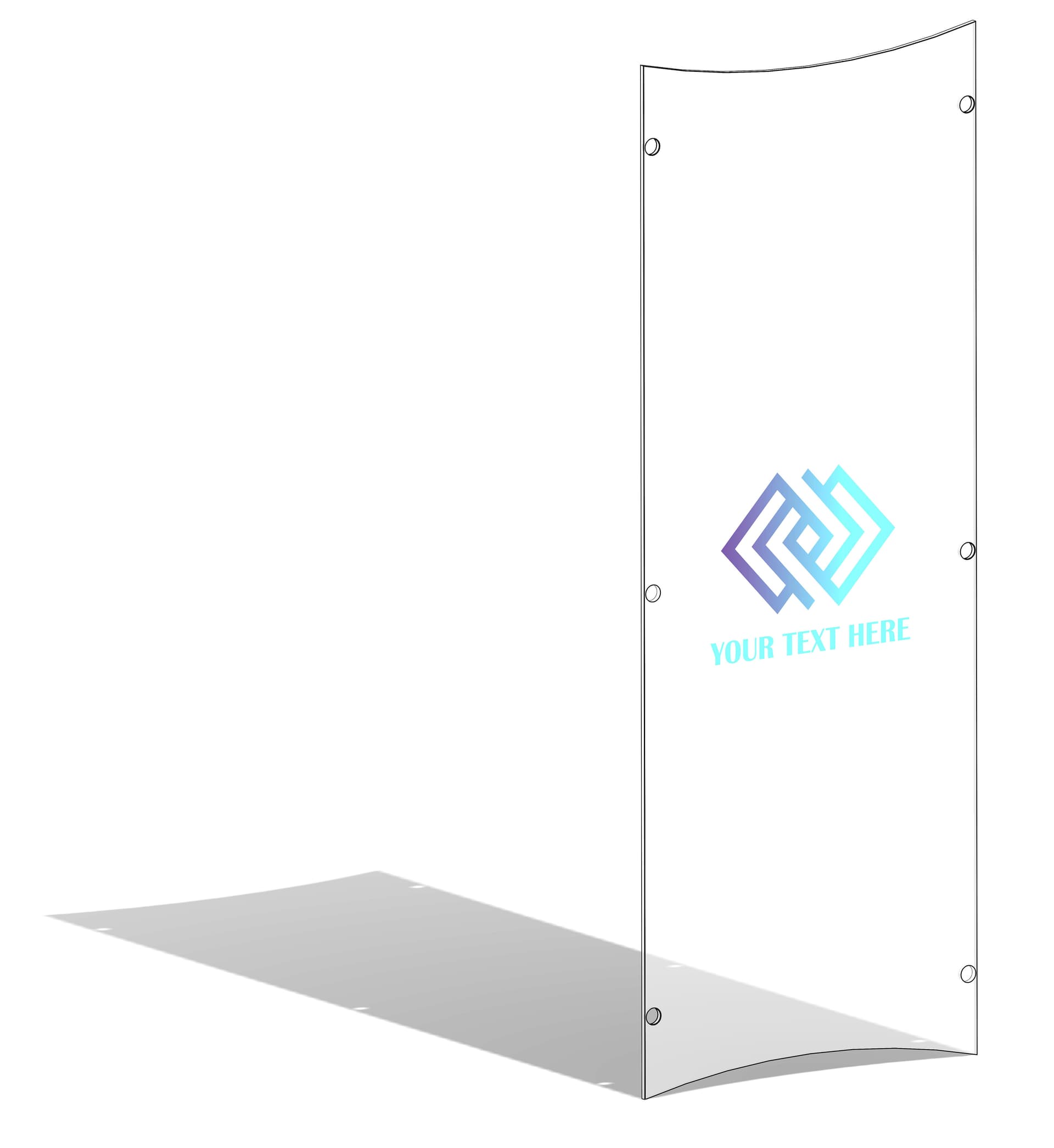 Custom UV printed clear replacement panel for CVWD series lecterns