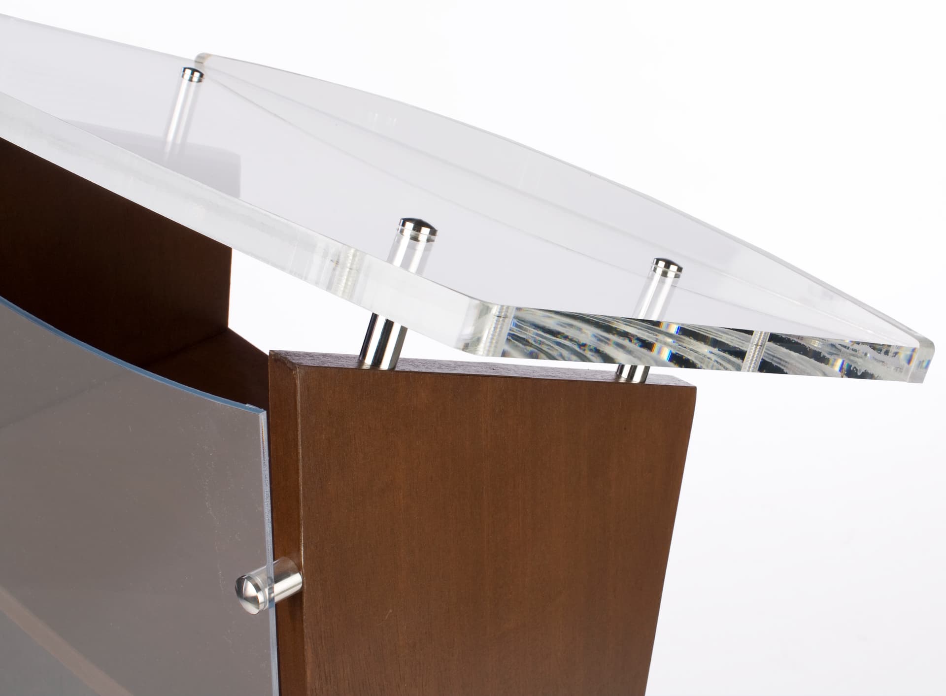 Custom Graphic Acrylic and Wood Podium, Large Reading Surface