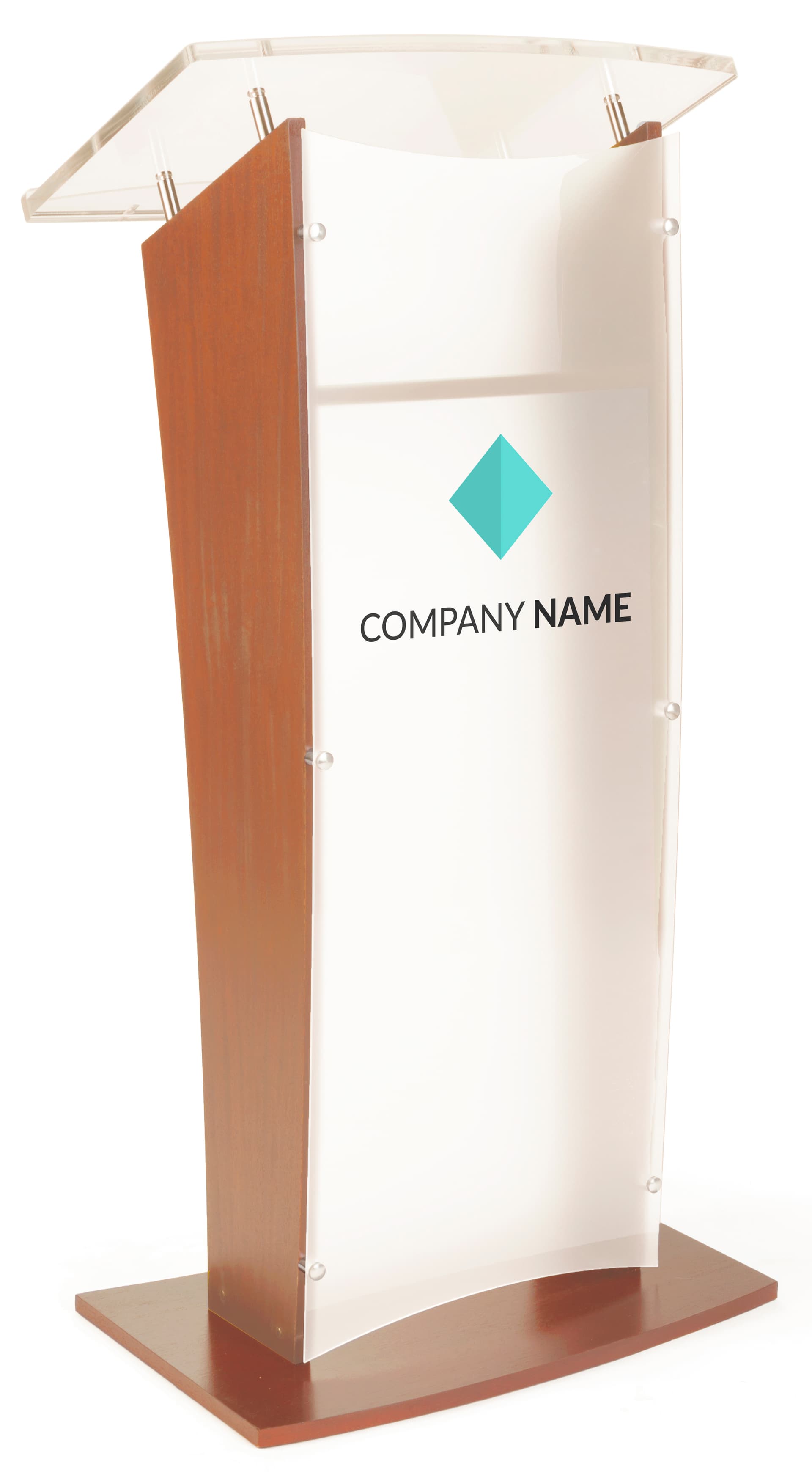 Customized Public Speaking Lectern with Frosted Front