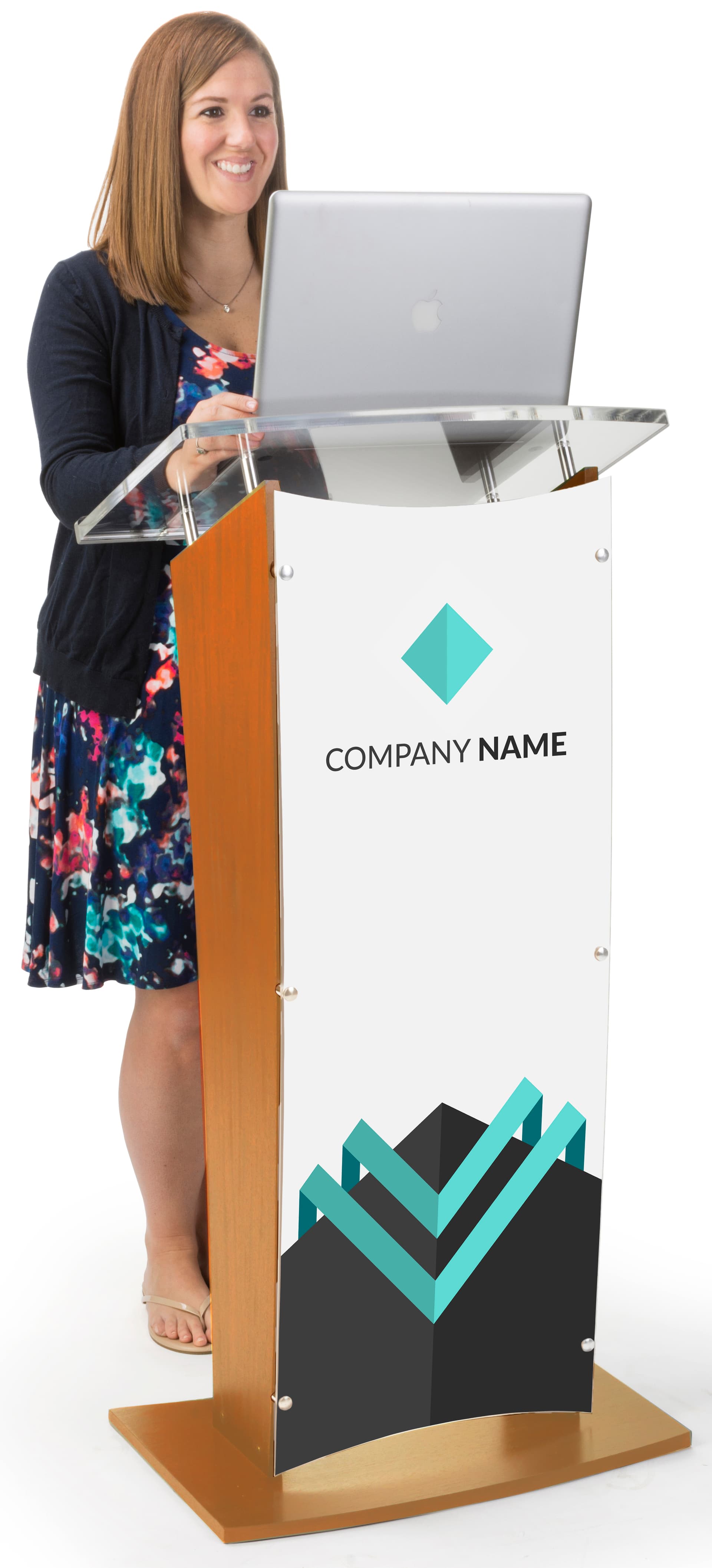 Customized Public Speaking Lectern, 16" x 44" Printing Area