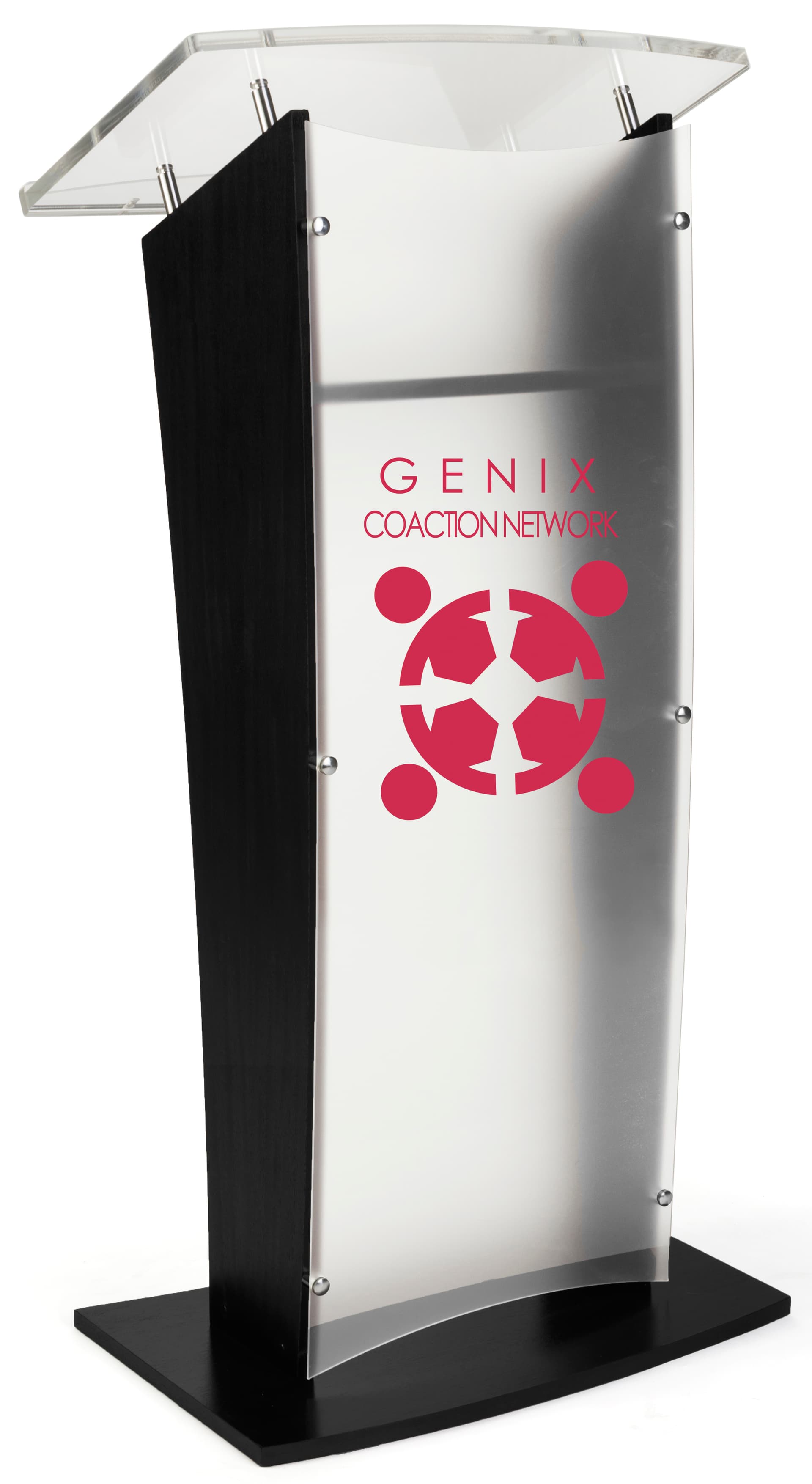 UV printed frosted replacement panel for CVWD series lecterns with custom graphics
