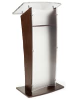 Elegant Frosted Acrylic and Wood Podium