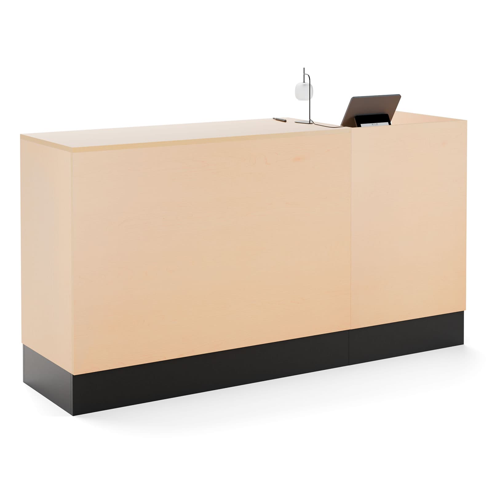 2-piece cash wrap provides a clean appearance from the customer side