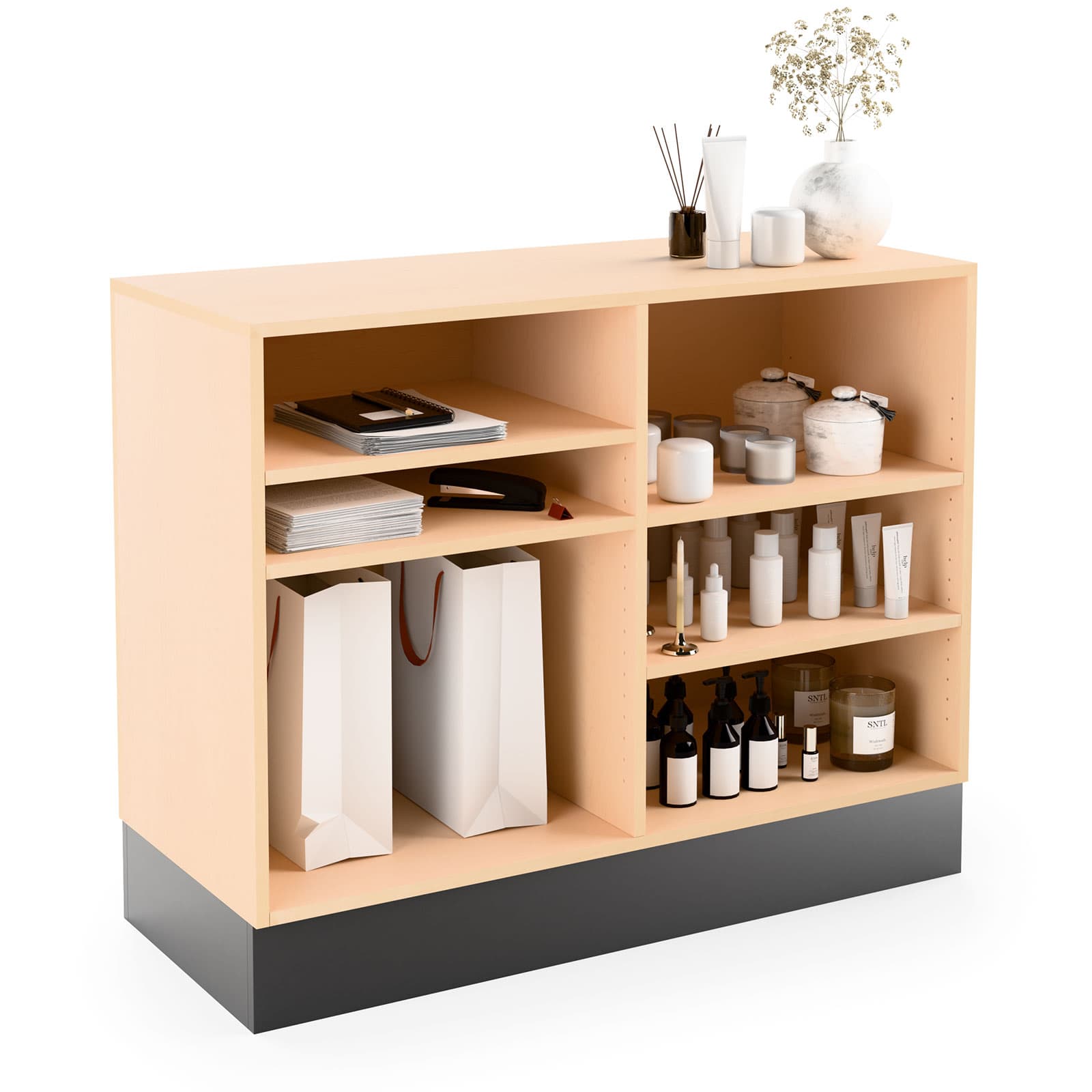 4-piece cash wrap showing storage capacity