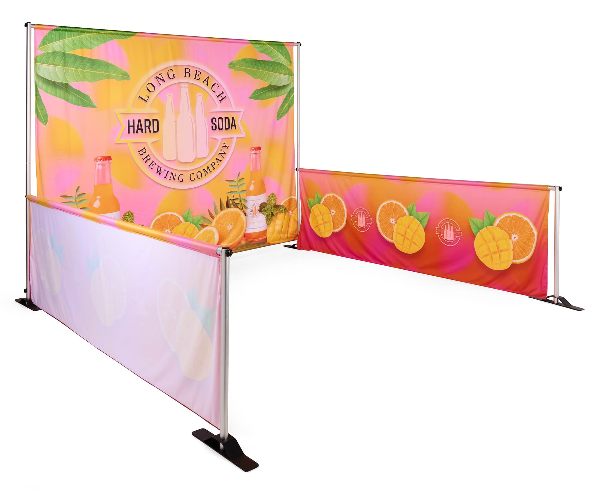 Backdrop banner with recyclable polyester fabric