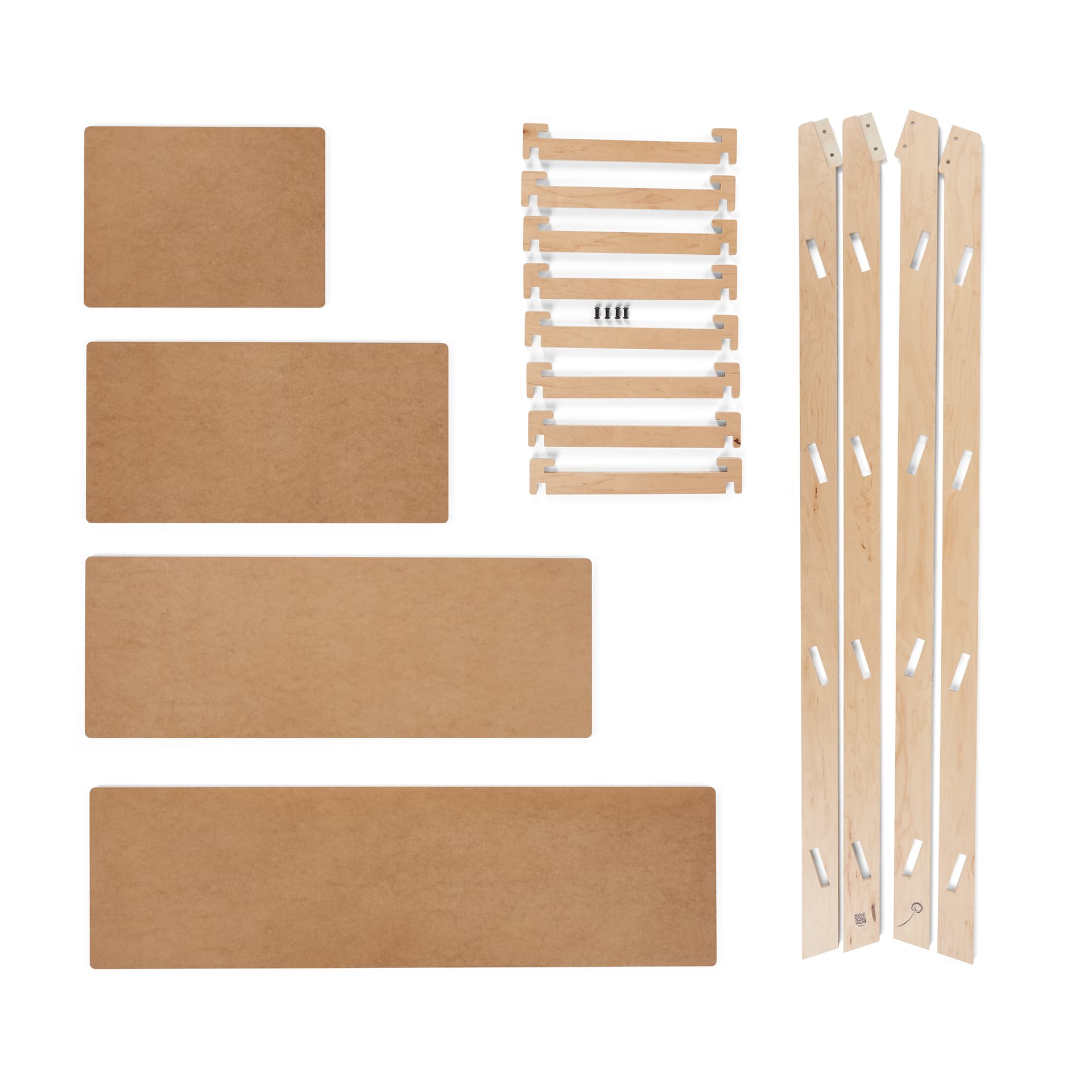 A-frame shelf with flat pack shipping design