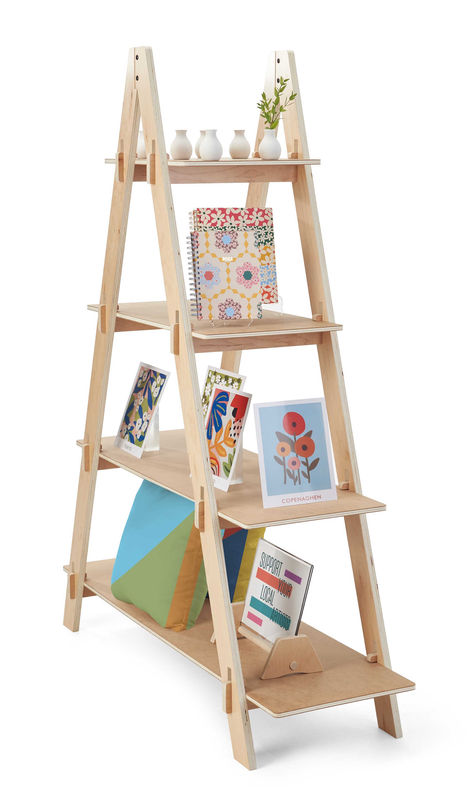 A-frame shelf with max weight limit of 40 pounds