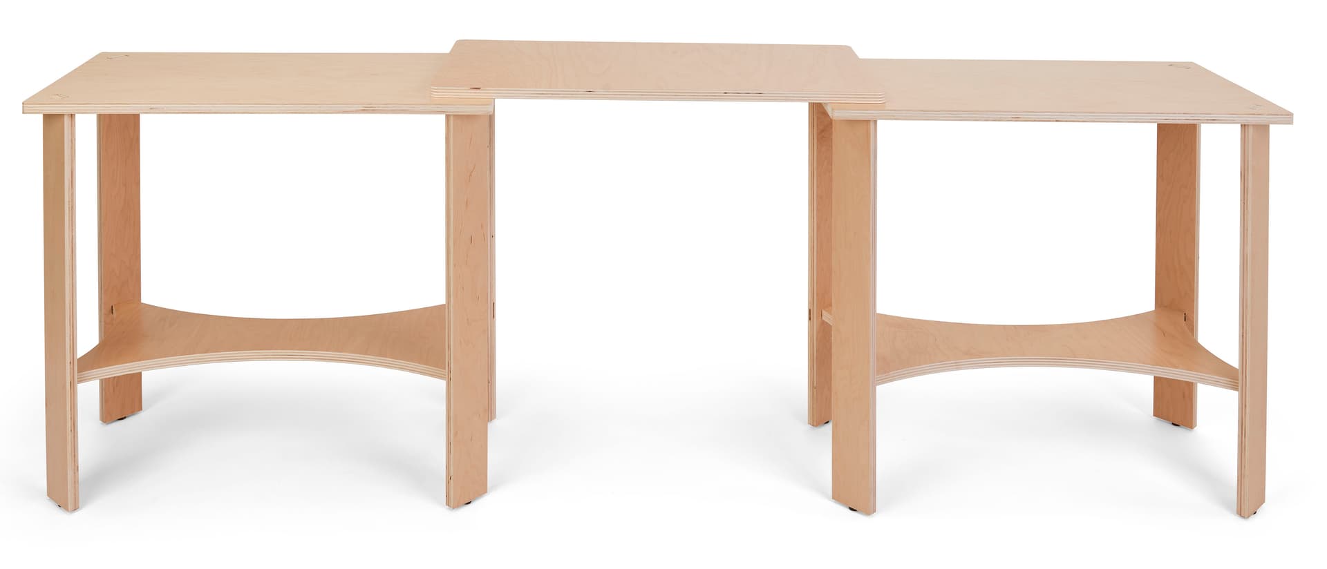 Collapsible wooden display tables measures 82 inches long