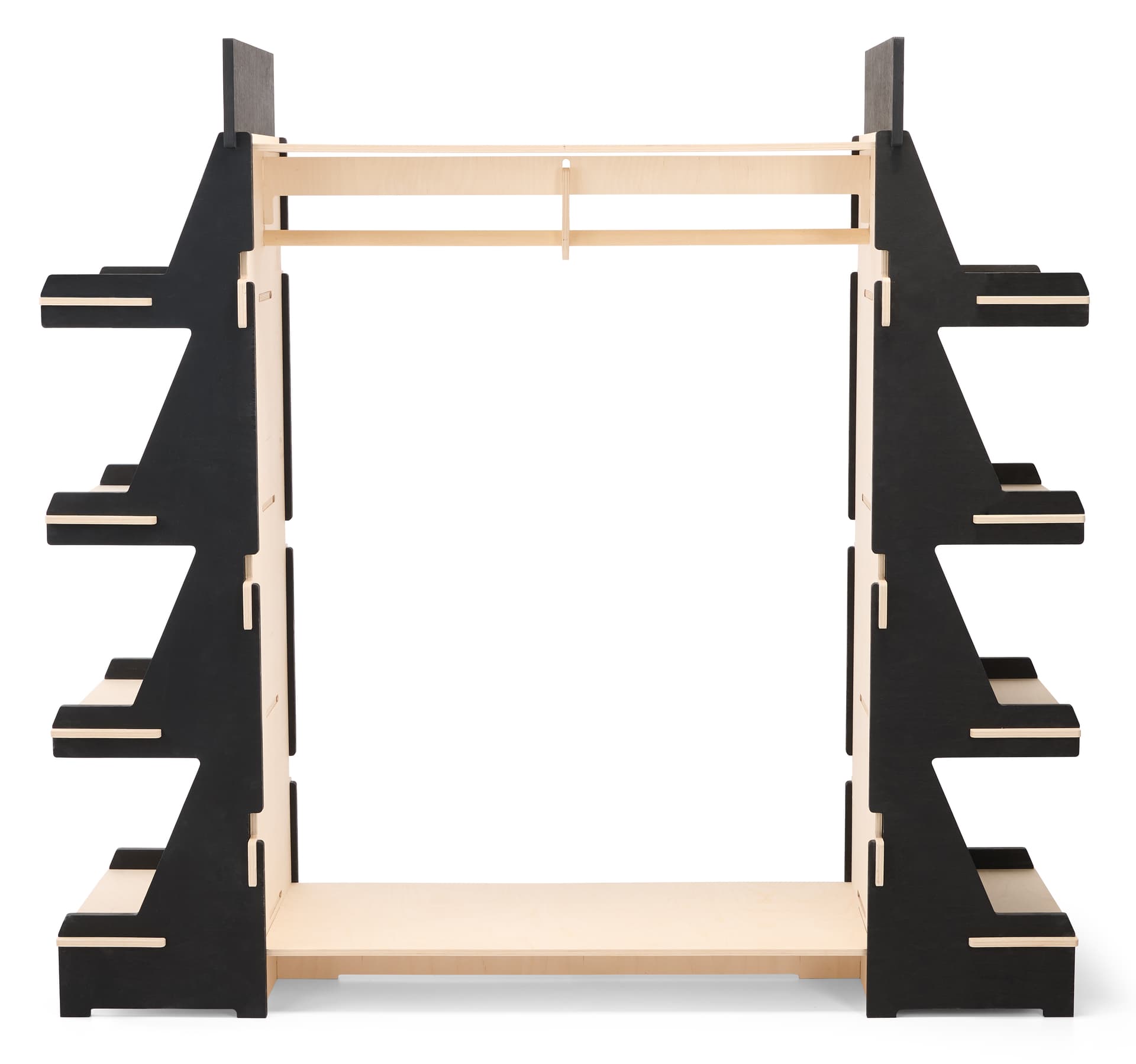 Clothing rack with shelves with 68 inch width and 64.5 inch height