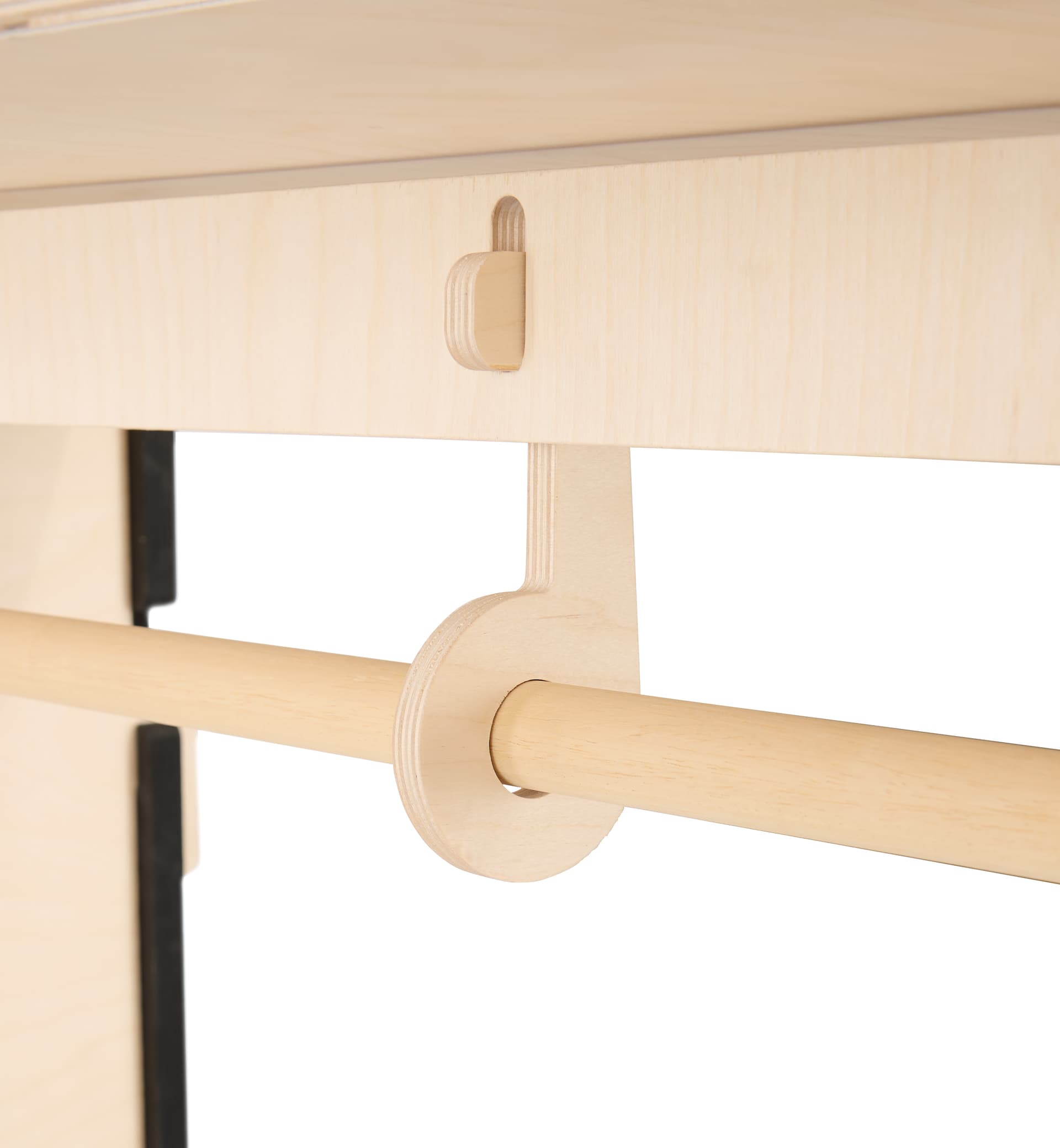 Clothing rack with shelves with no tool assembly