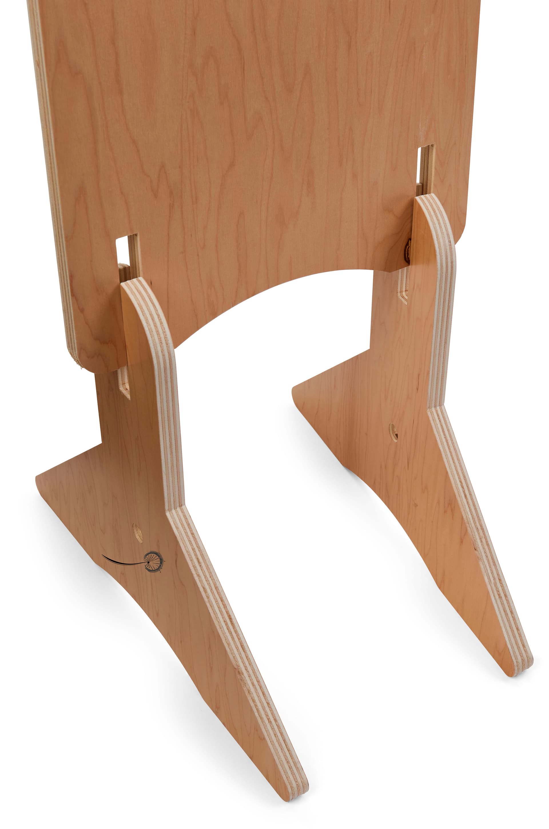 Knockdown wood literature stand with modern and minimal aesthetic 