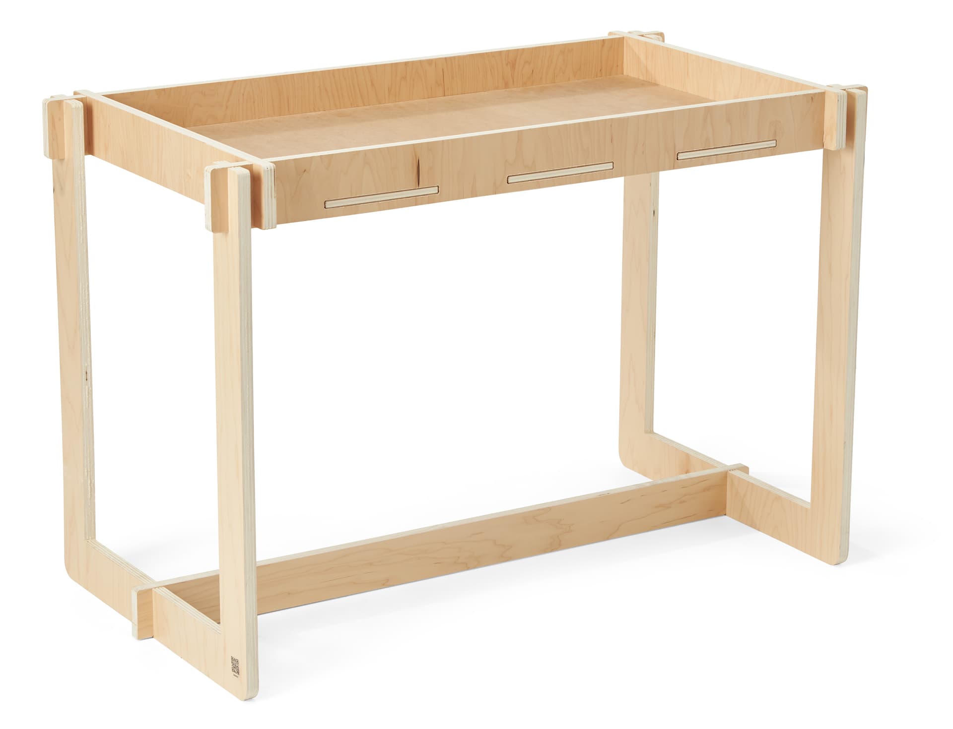 Wooden retail dump table with simple hassle-free assembly 