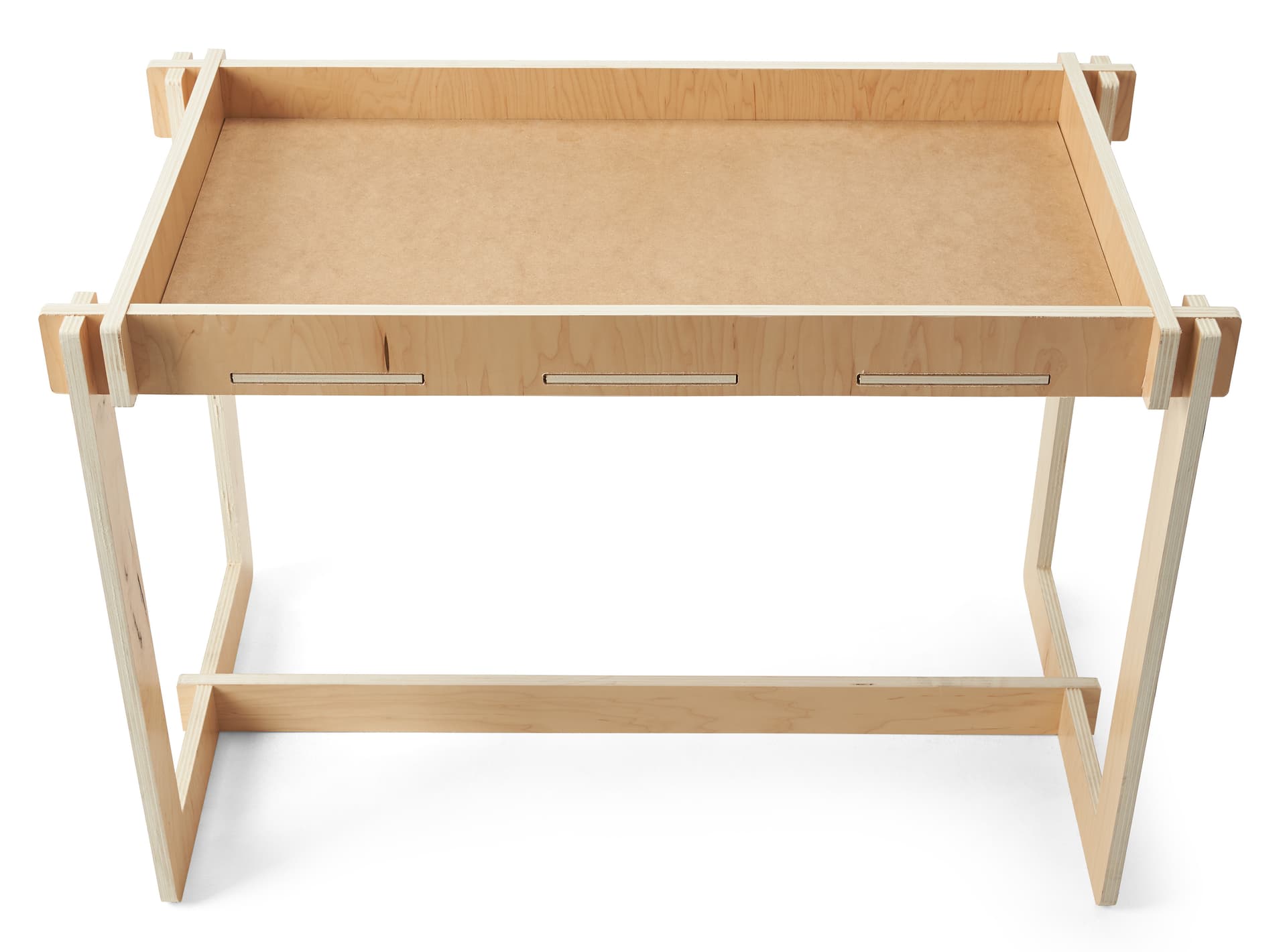 Wooden retail dump table with eco-friendly HDF surface