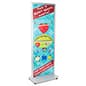 24" x 36" Floor Standing Poster Holder, Removable Divider, Double-Sided - Silver