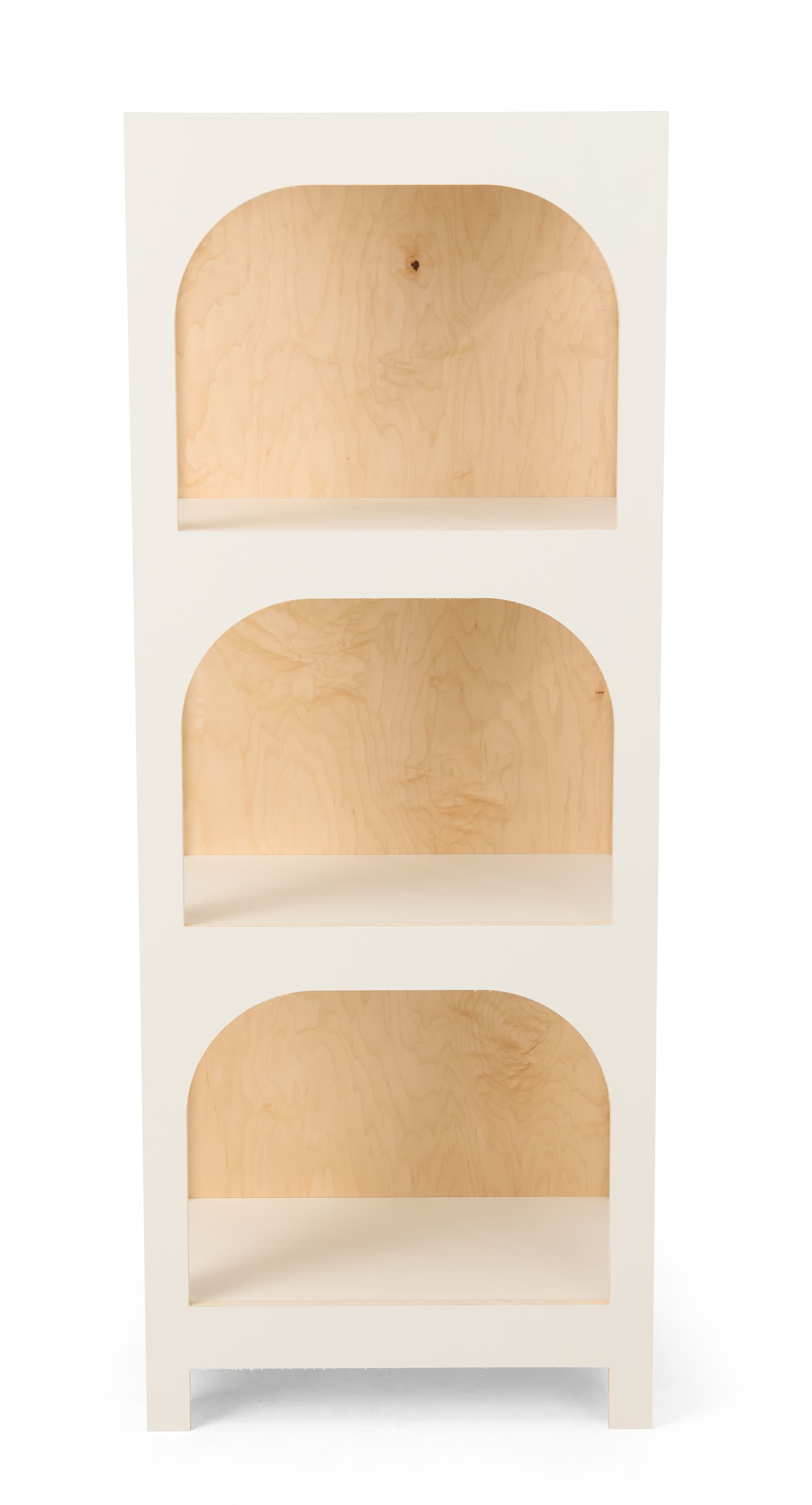 Arch display shelf with 35 pound weight capacity per shelf