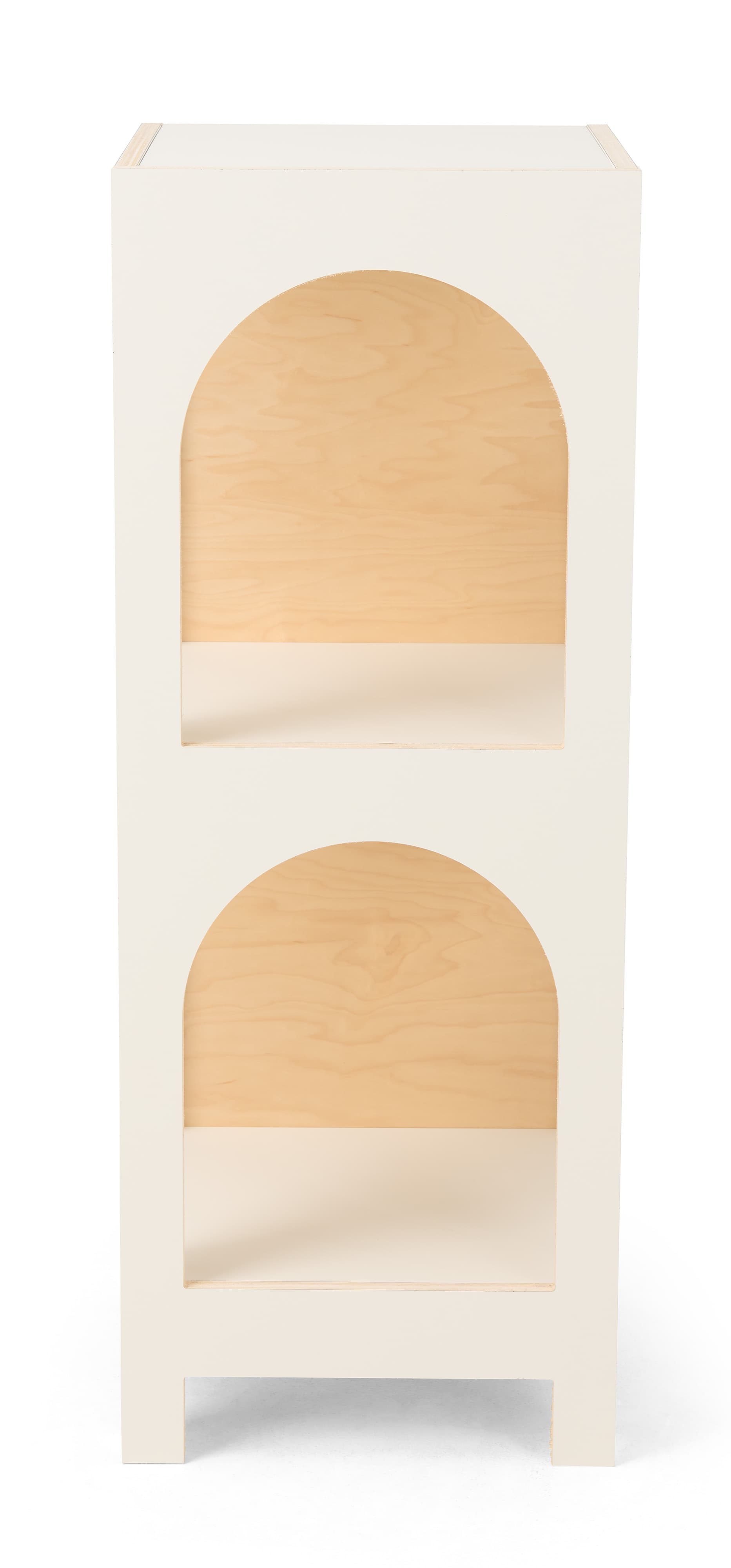 Arch display shelf with FSC-certified materials 