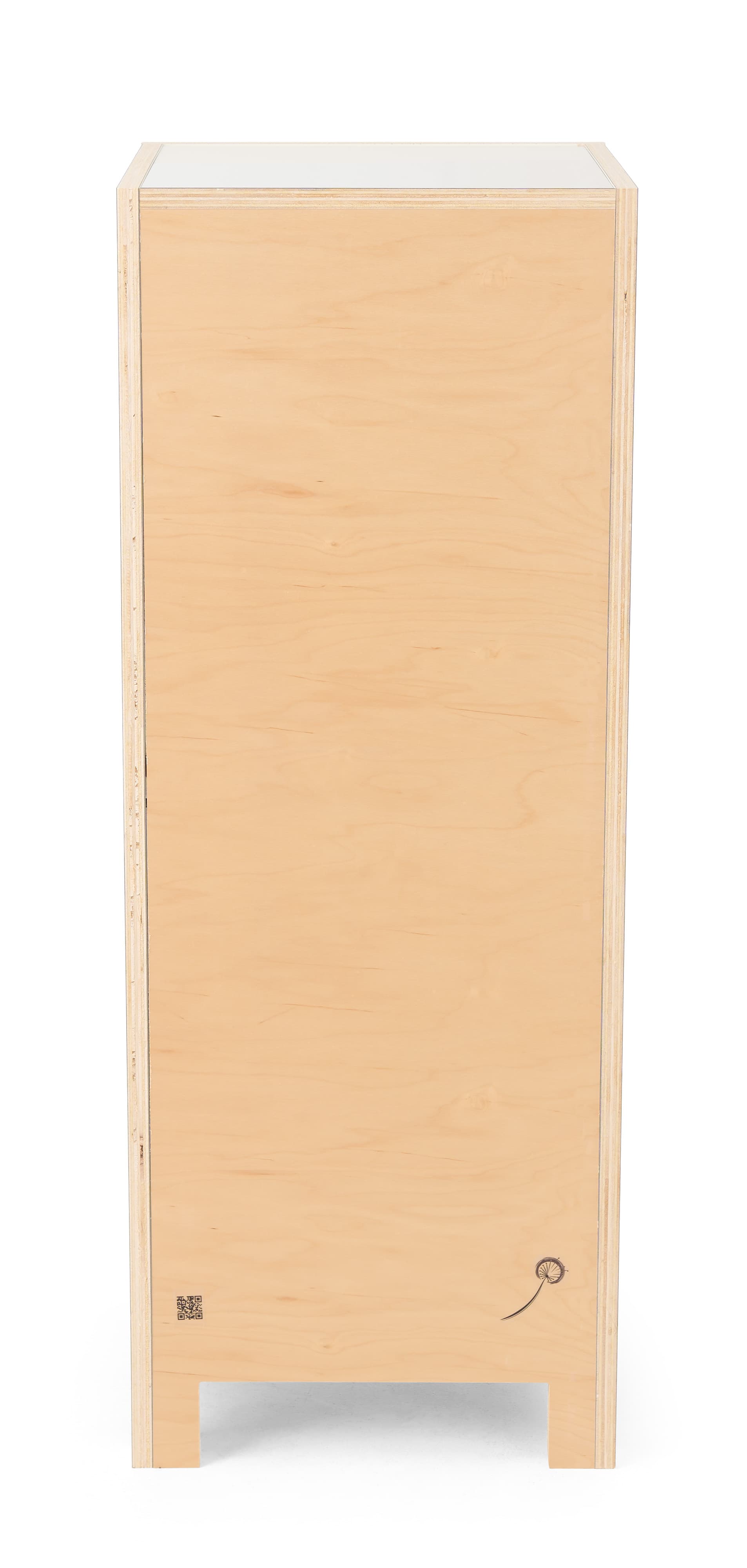 Arch display shelf with natural wood back