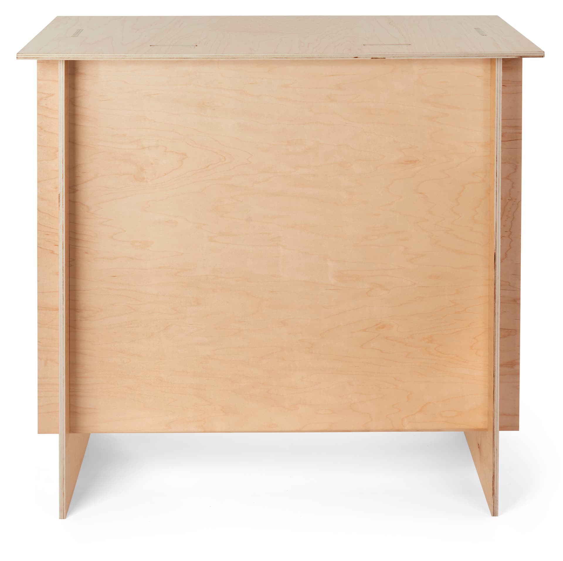 Portable wooden sales counter with floor standing placement 