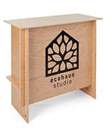 Custom-printed wooden display counter with full color printing 