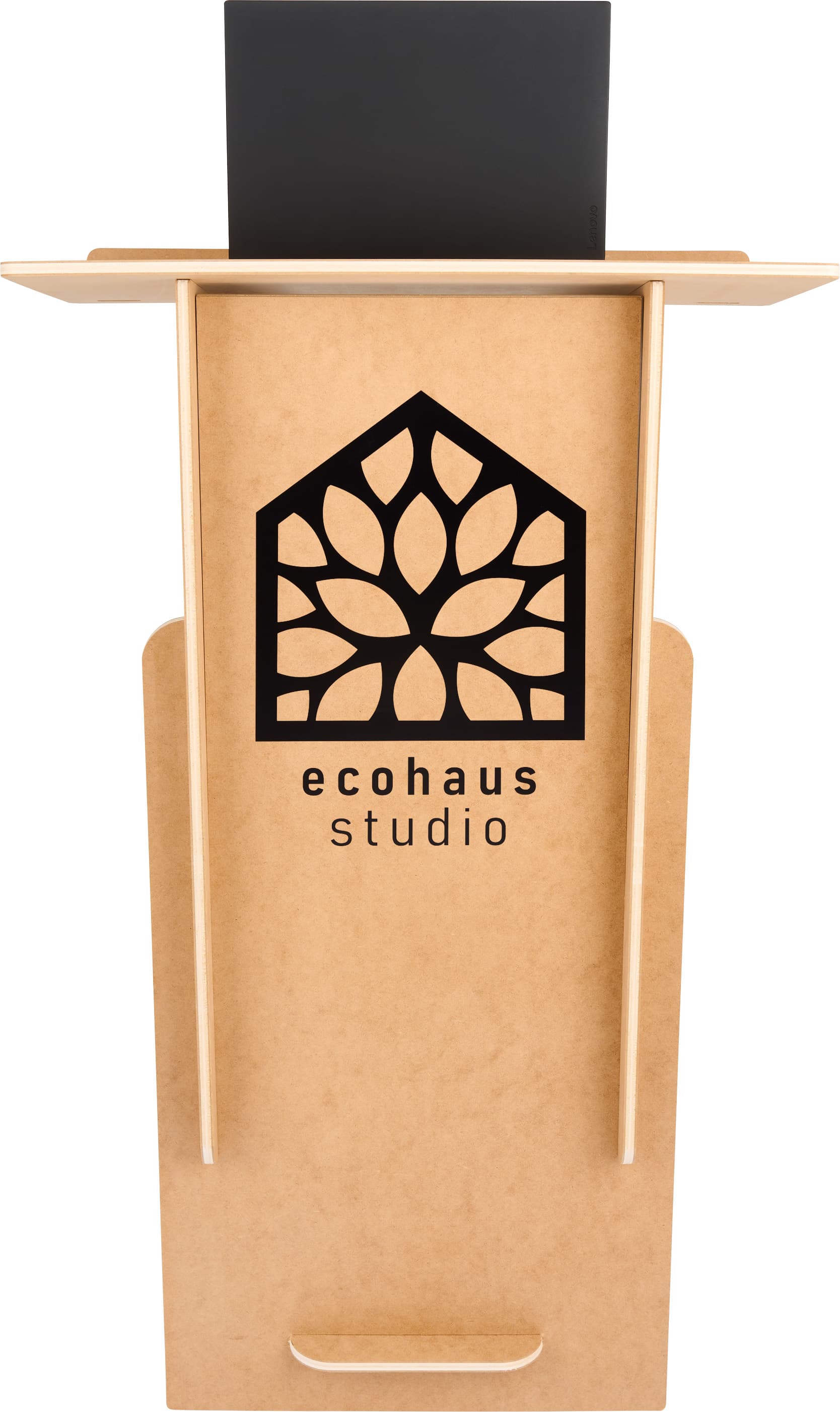 Collapsible podium with custom graphics is lightweight and portable