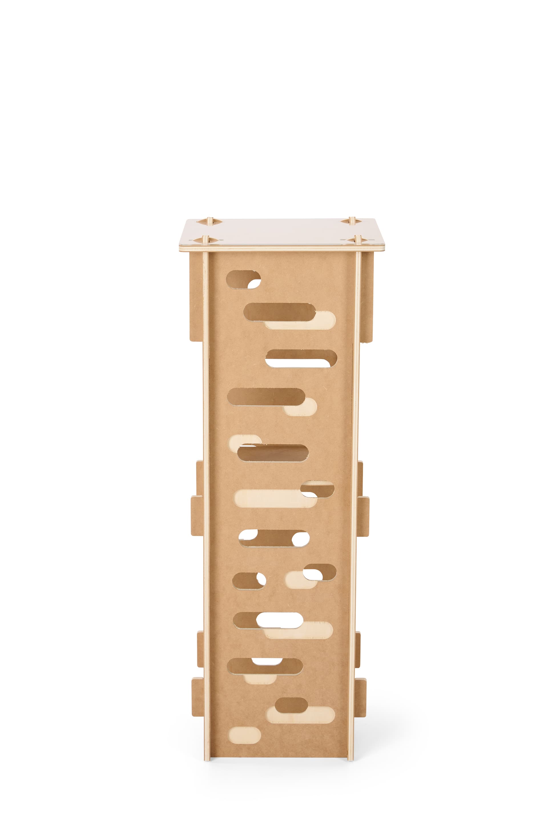 Wooden display pedestal with contemporary design