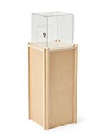 Floor standing donation box with no hardware needed to assemble