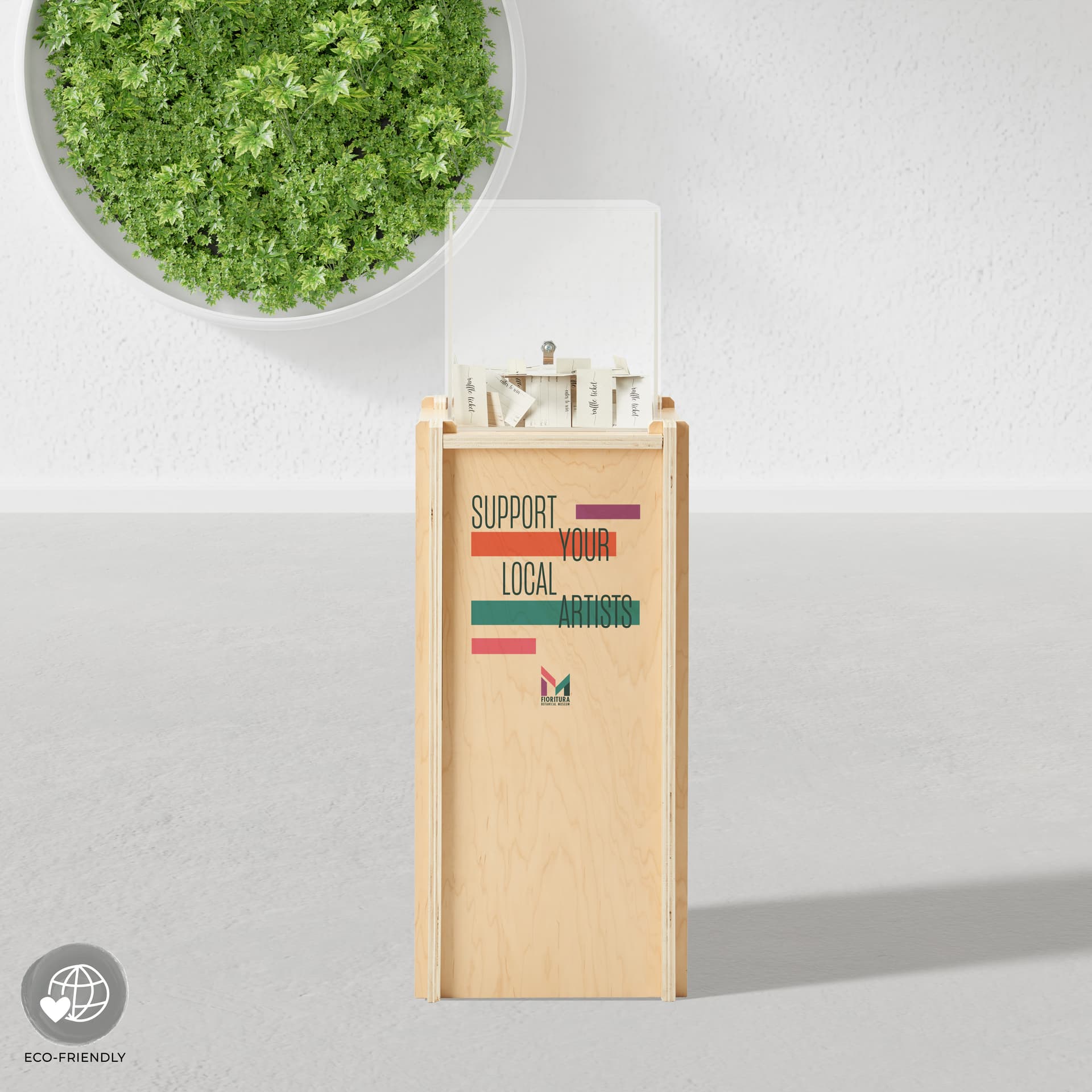 Custom printed donation box with full color graphics