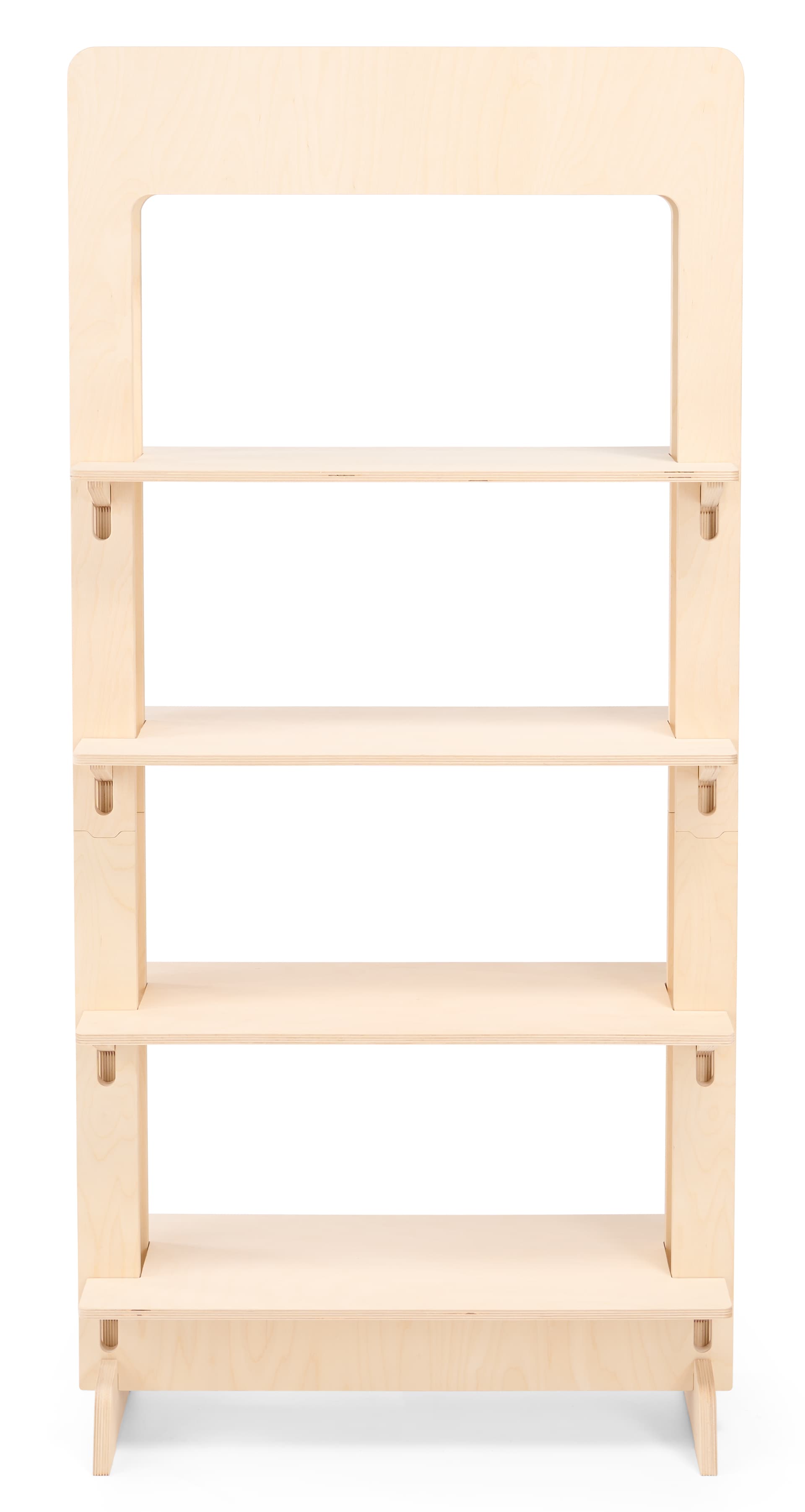 Wood freestanding shelving unit with eco-friendly packaging