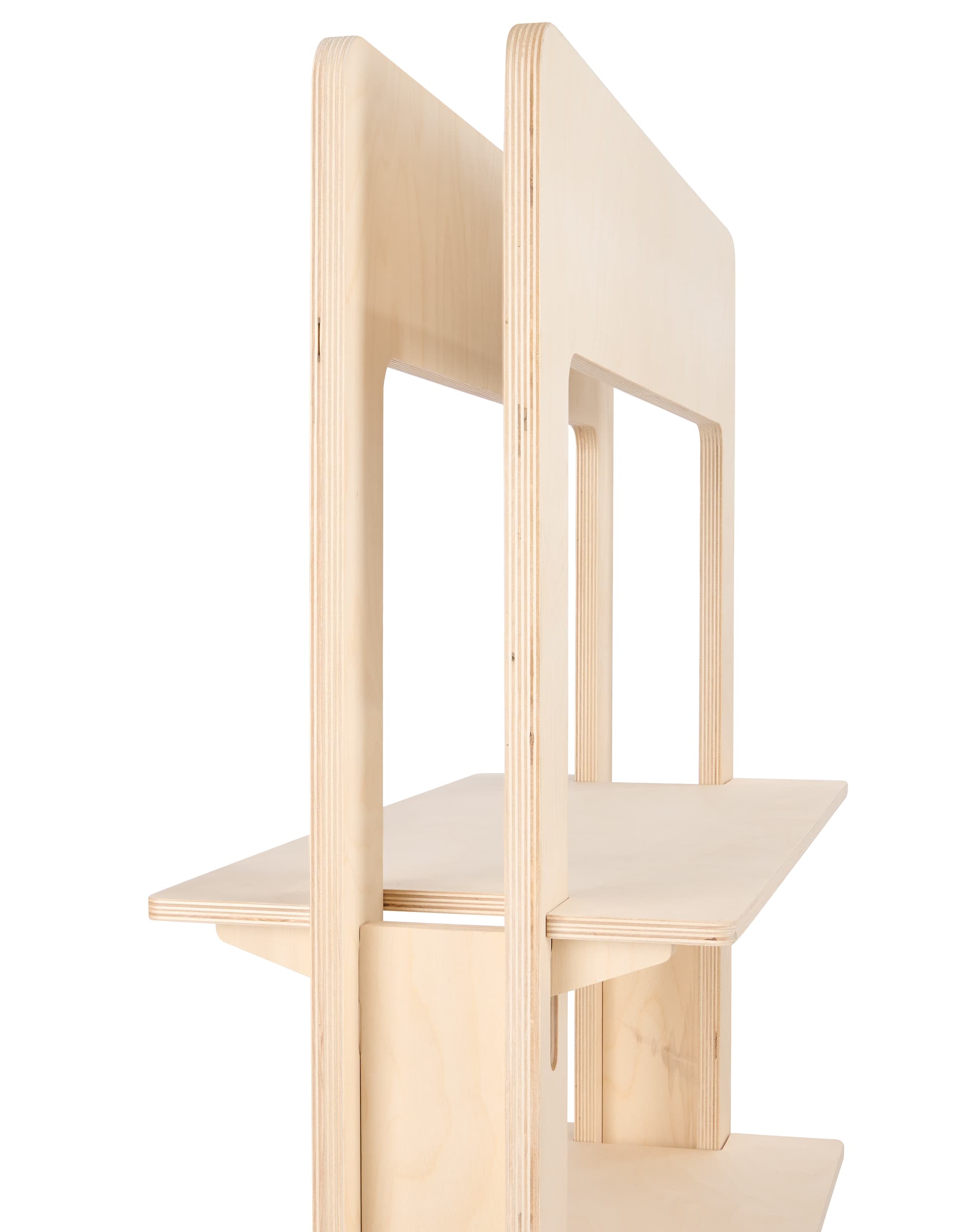 Wood freestanding shelving unit with 26 pound weight capacity per shelf