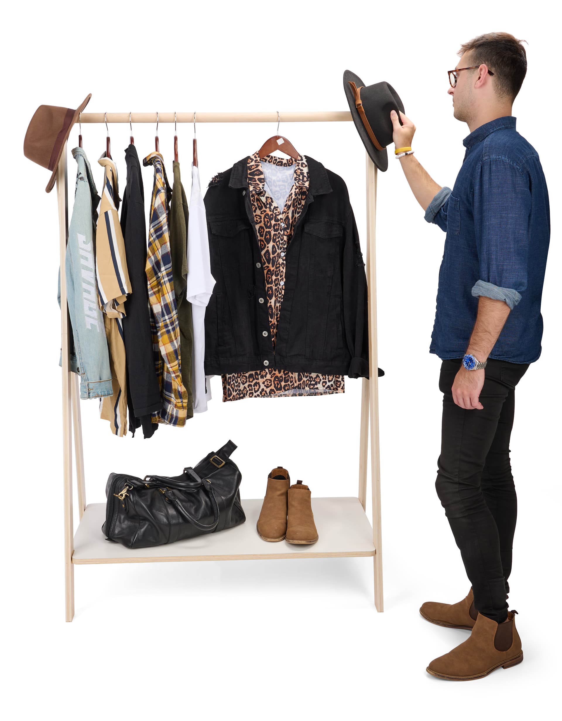 Wooden Clothing Rack with UV Coated Plywood