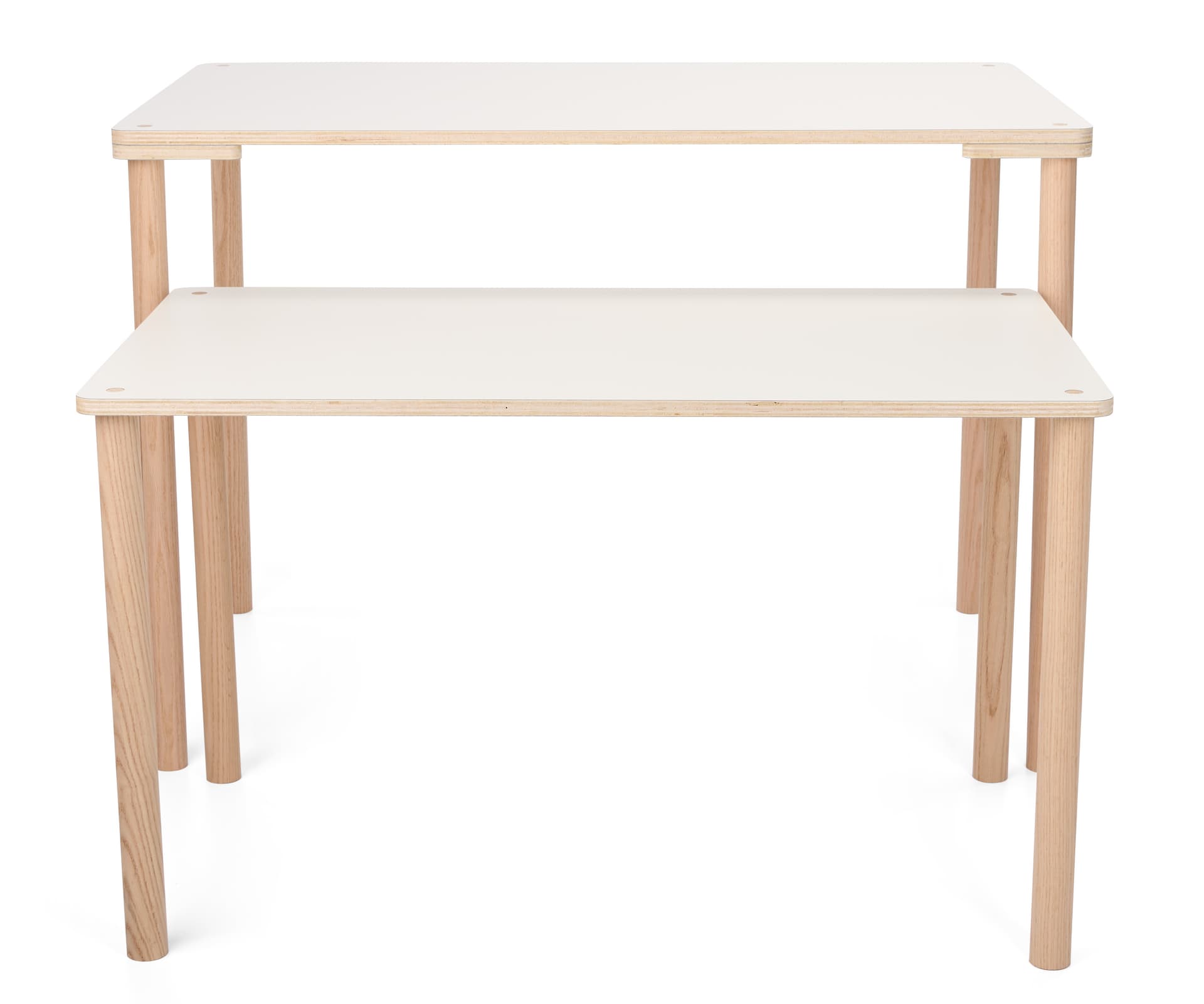 Wood Nesting Tables with 1.75" Dowel Leg Stands