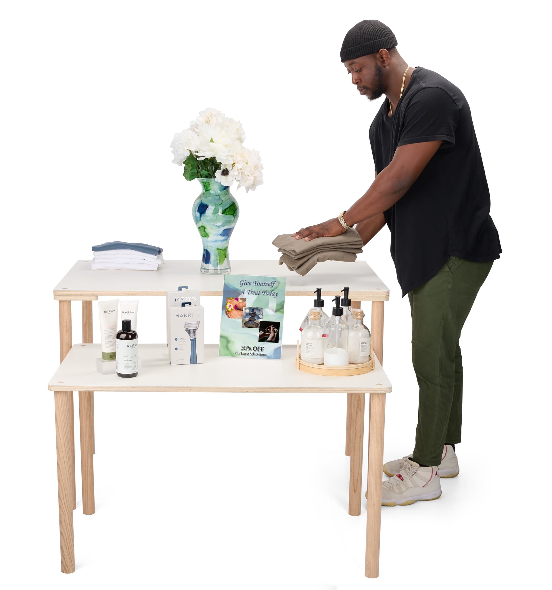 Wood Nesting Tables with Eco Friendly Packaging 