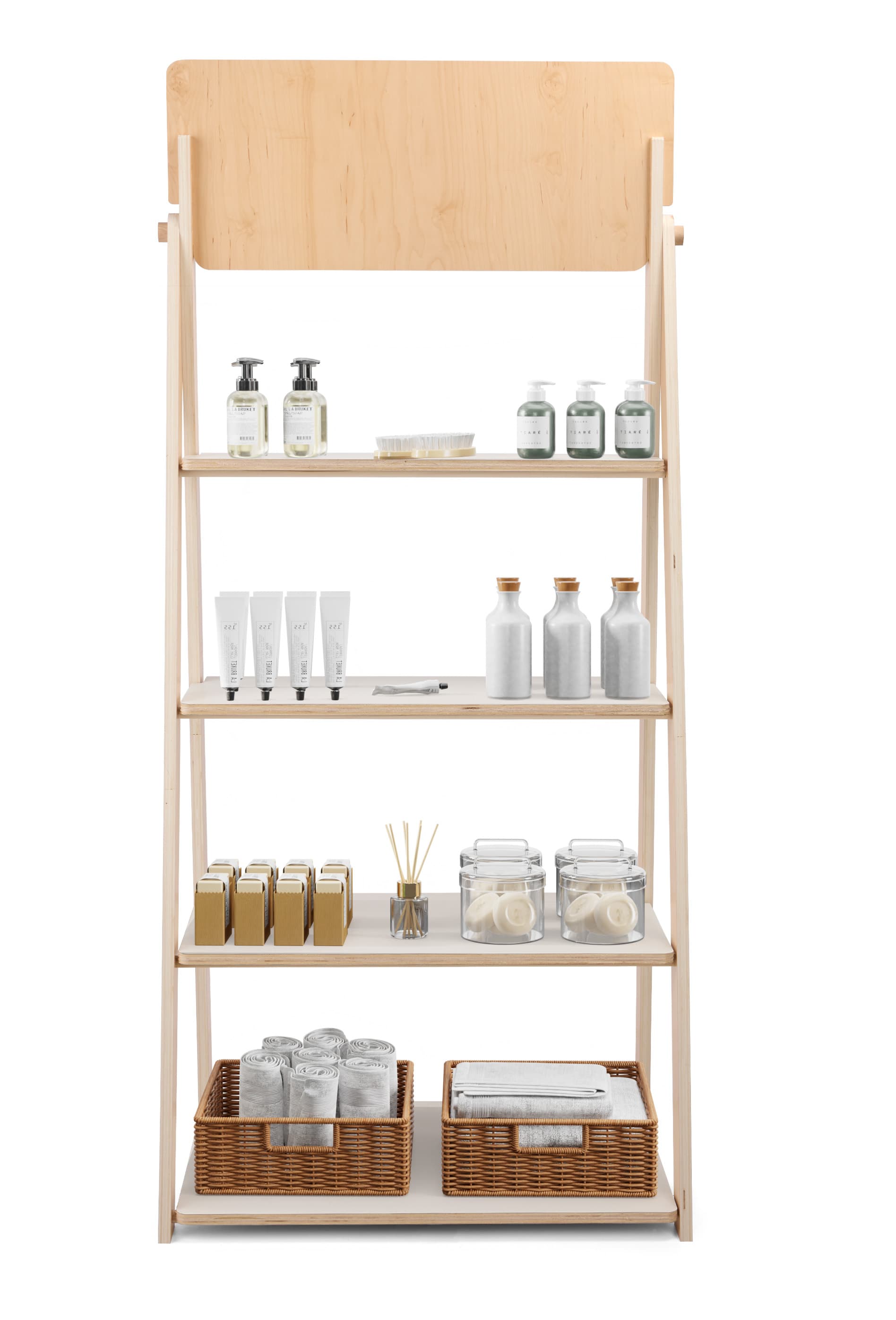 White Ladder Shelves with 14" Shelf Clearance  