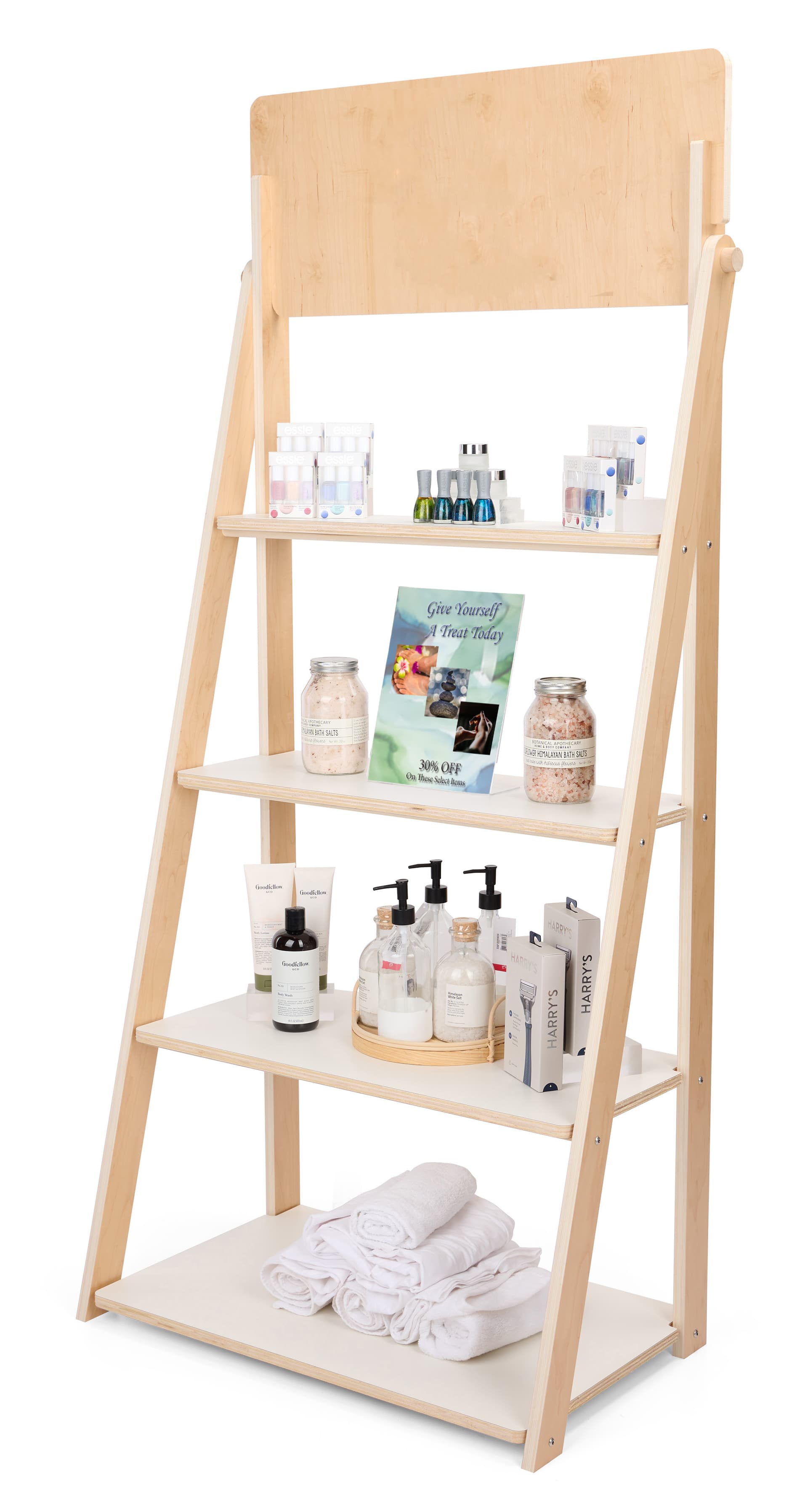 White Ladder Shelves with UV Coated Plywood