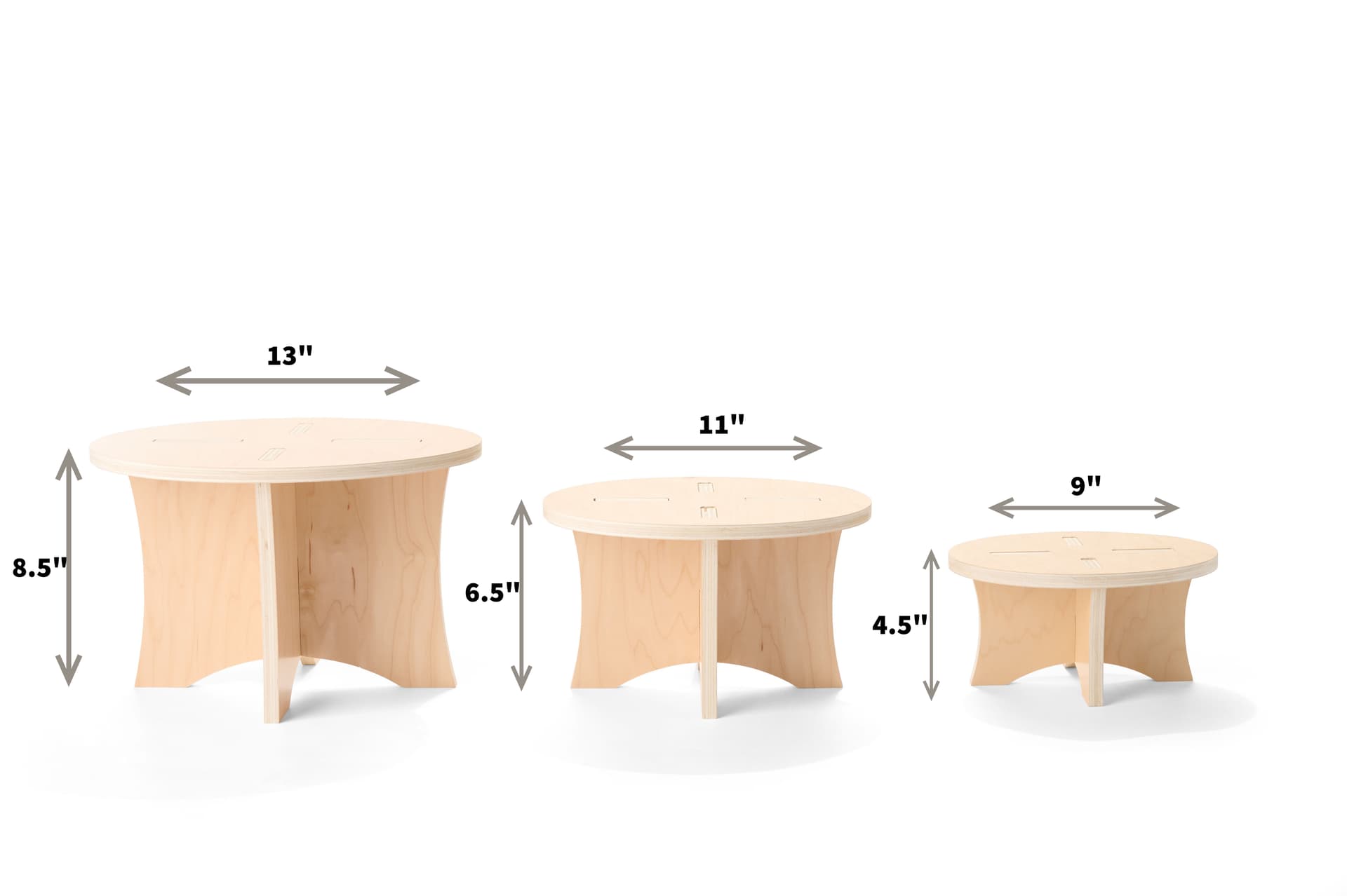 Wood display risers with collapsible build for easy portability