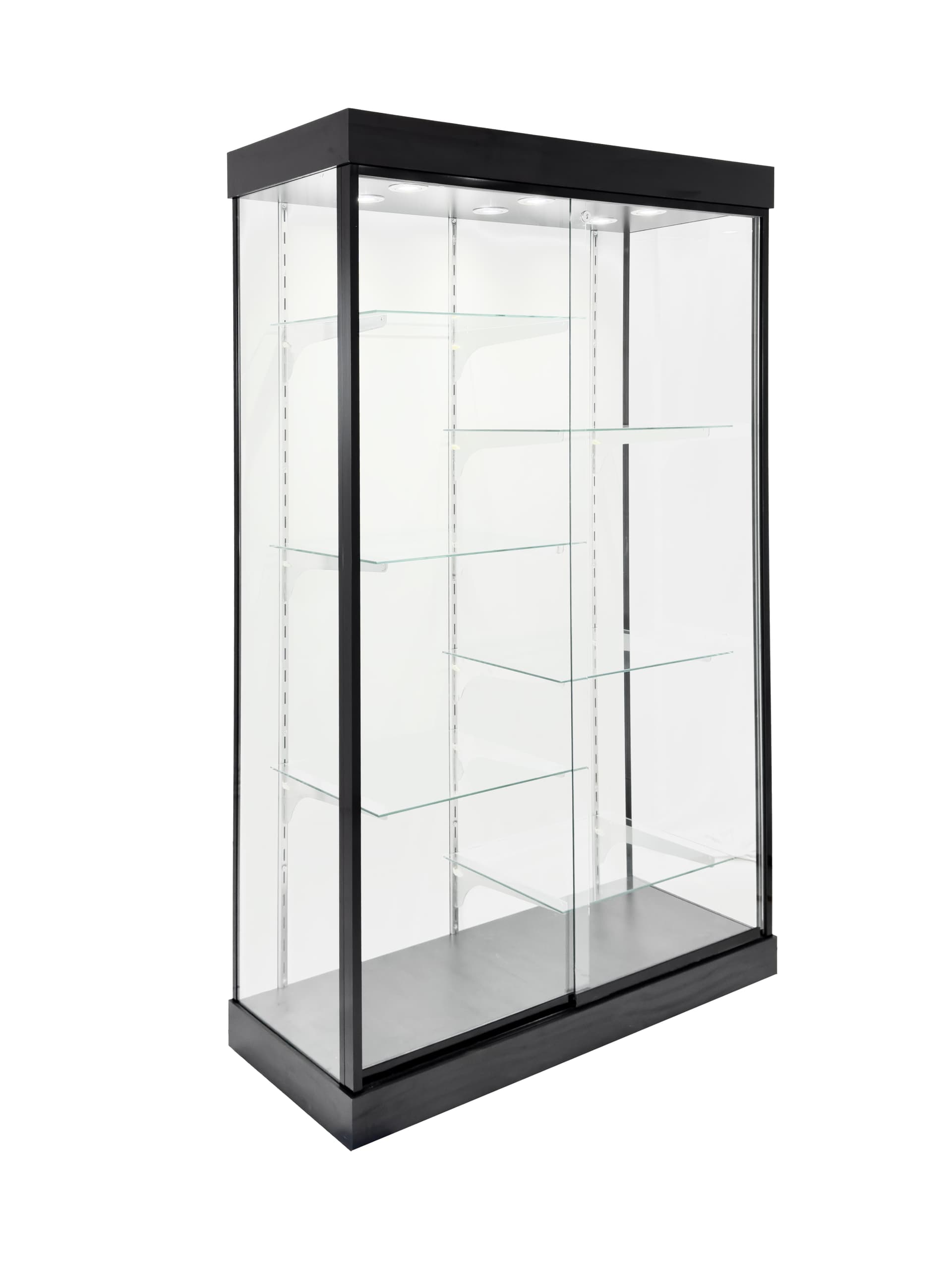 LED glass display cabinet with energy efficient lighting