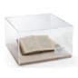16.75 x 10 Countertop Display Case w/ Lift off Acrylic Top & Tan Linen Base