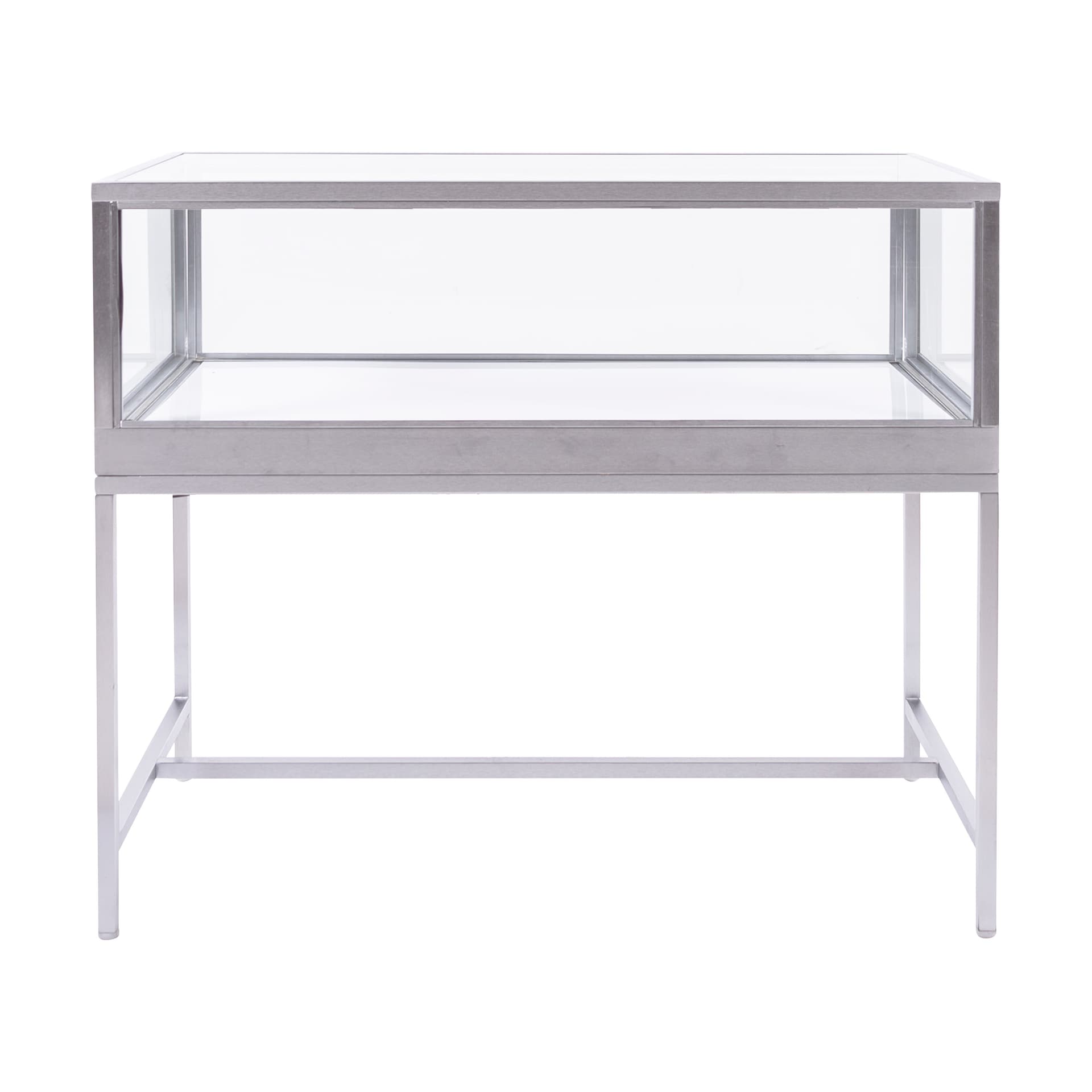 Full vision display case with cool white LED lighting