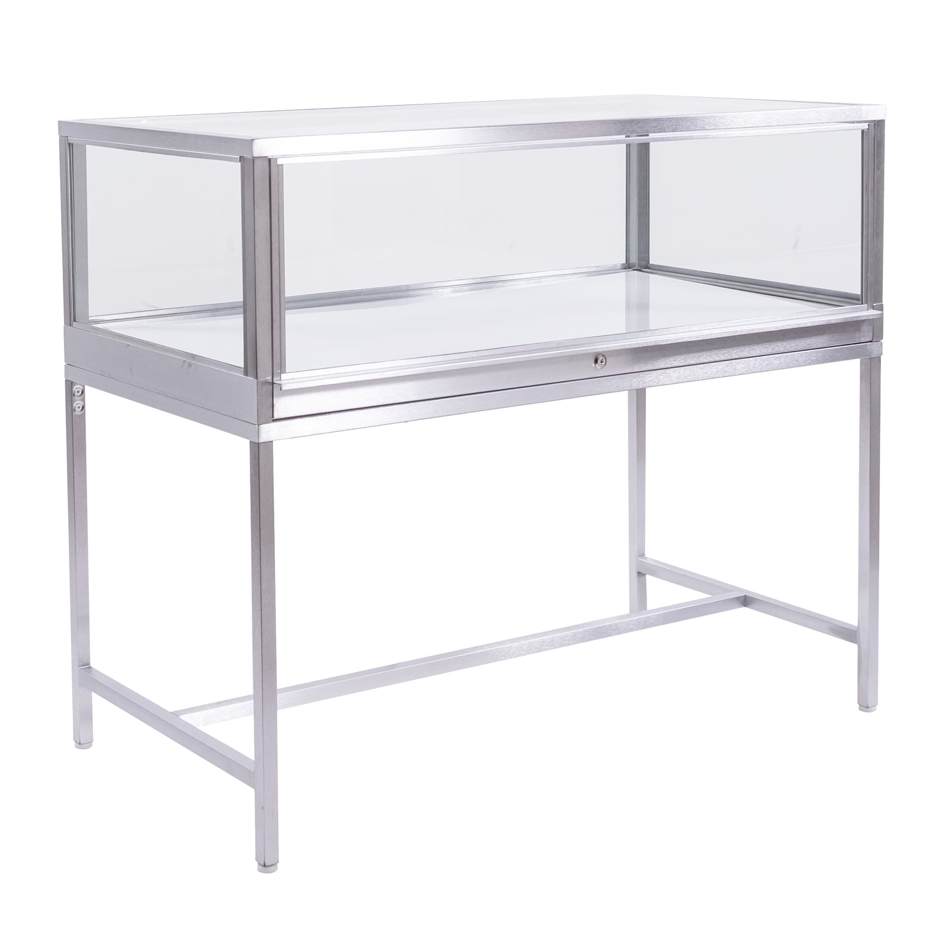 Full vision display case with LED lighting