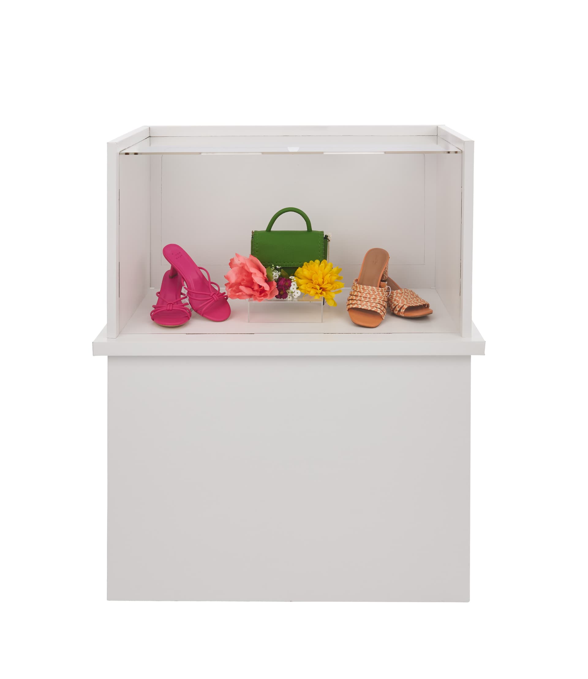Portable acrylic display counter with simple no-tool assembly 