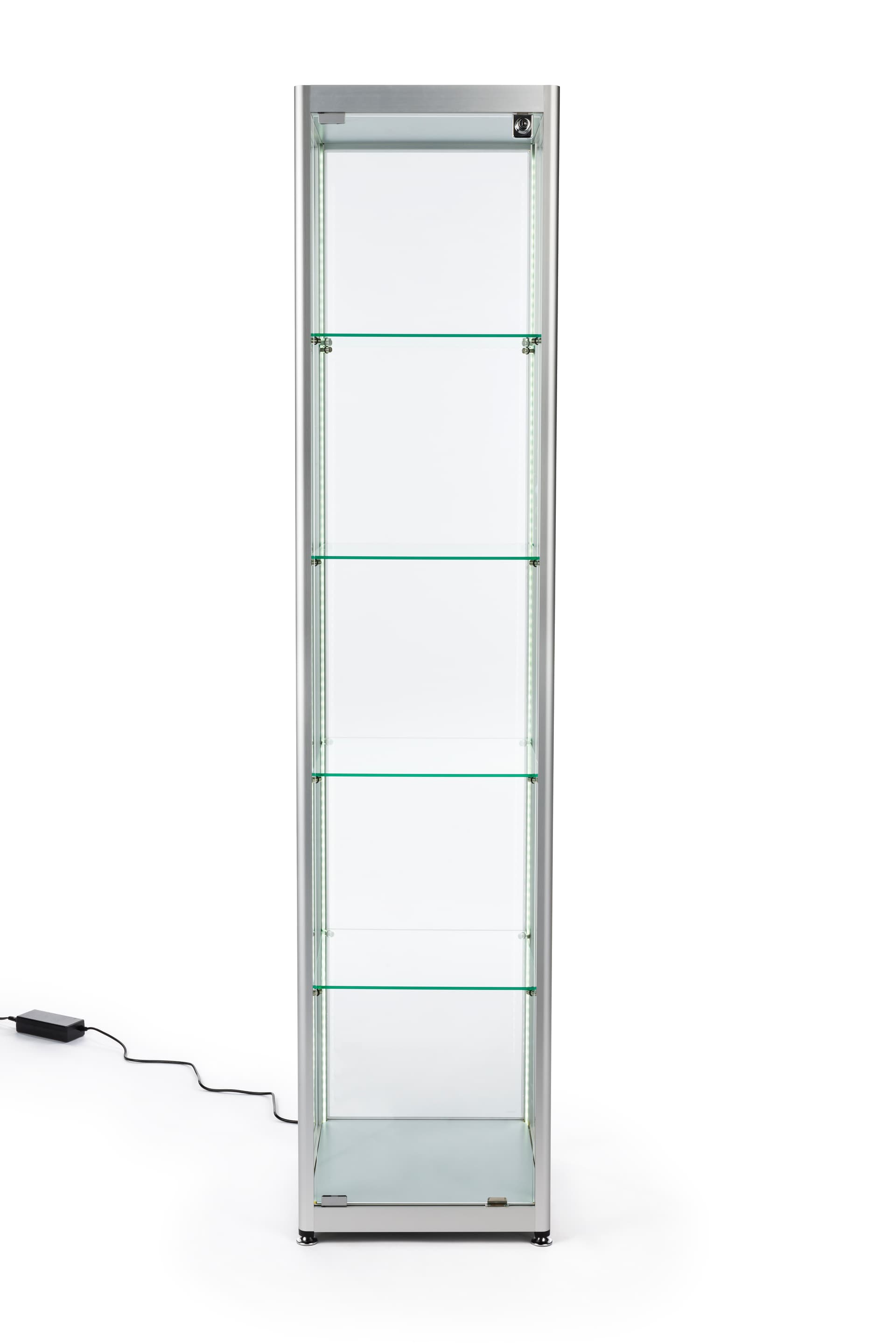 360° viewable glass display tower