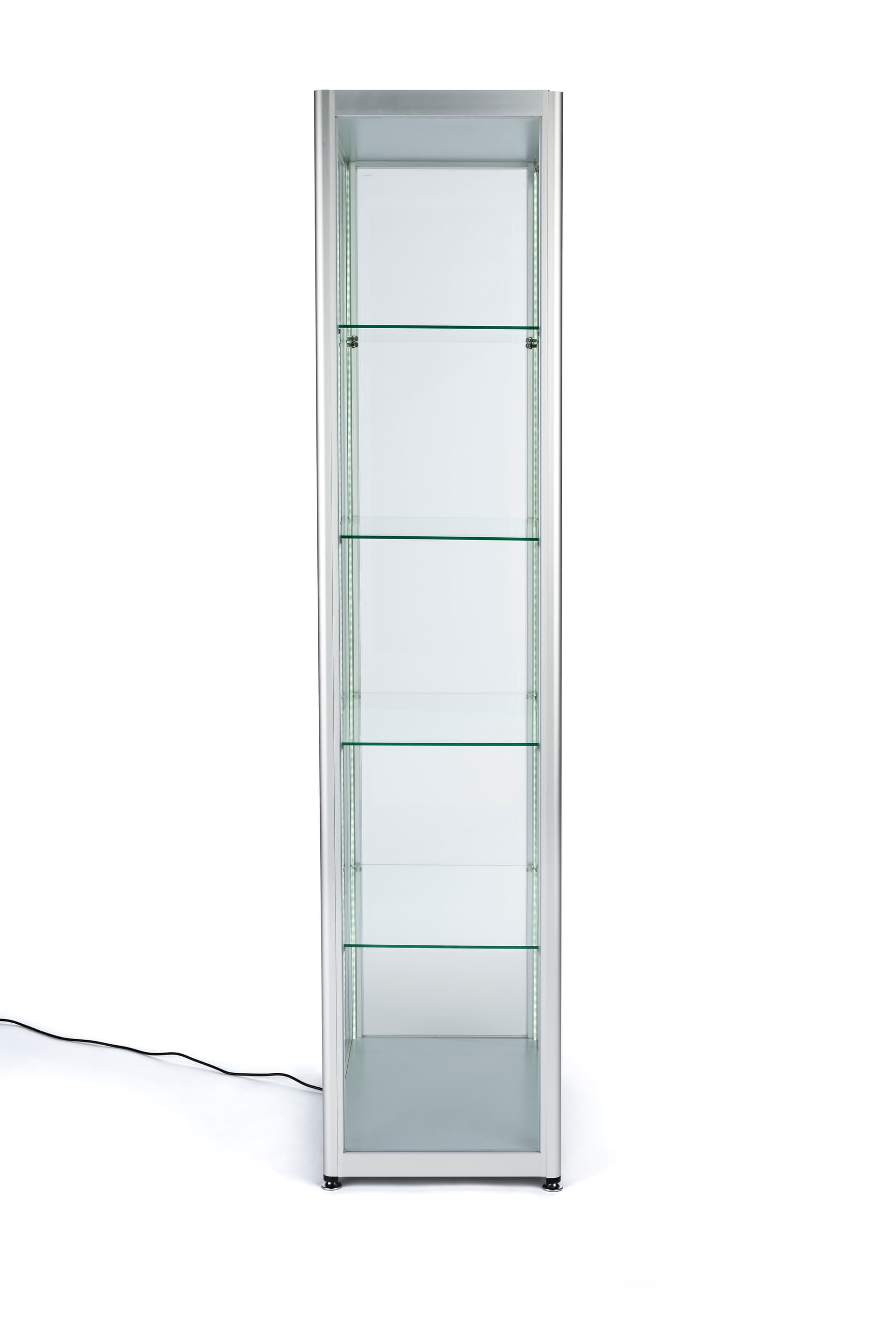 wide full glass narrow display showcase