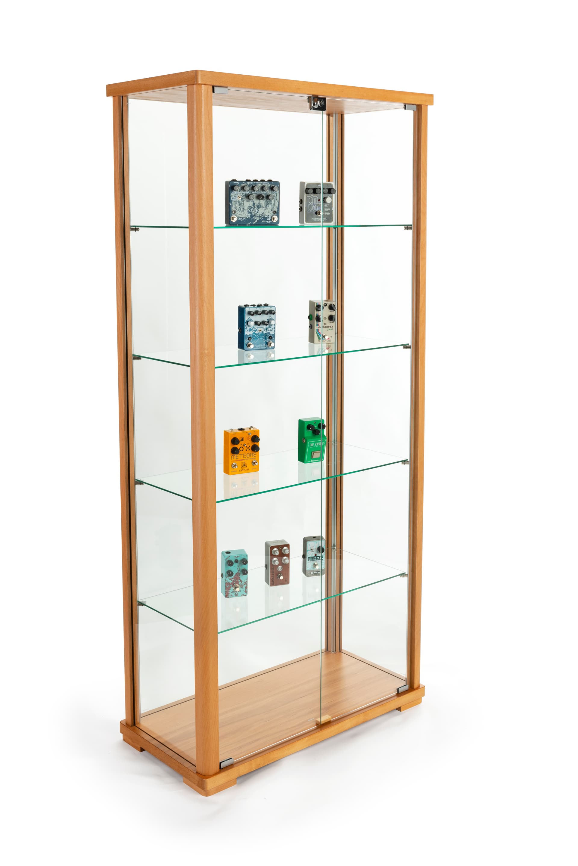 tempered tall glass display cabinet