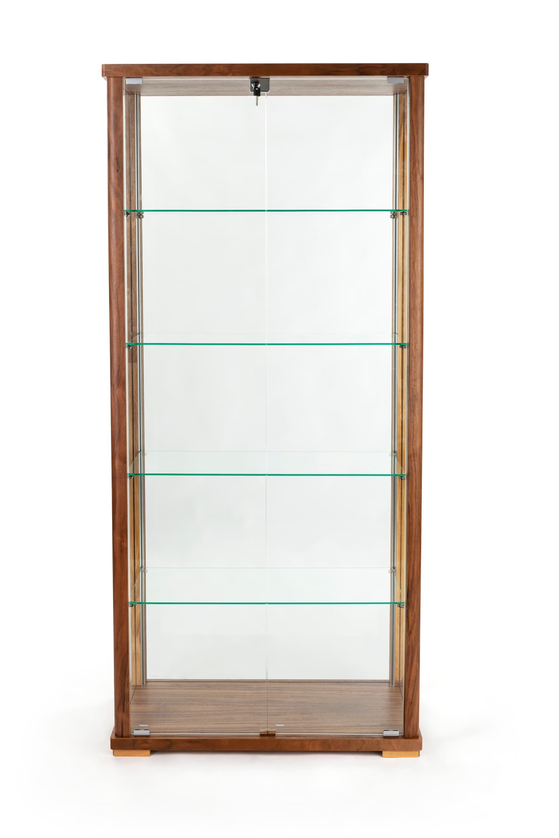 Contemporary  4-shelf glass curio cabinet