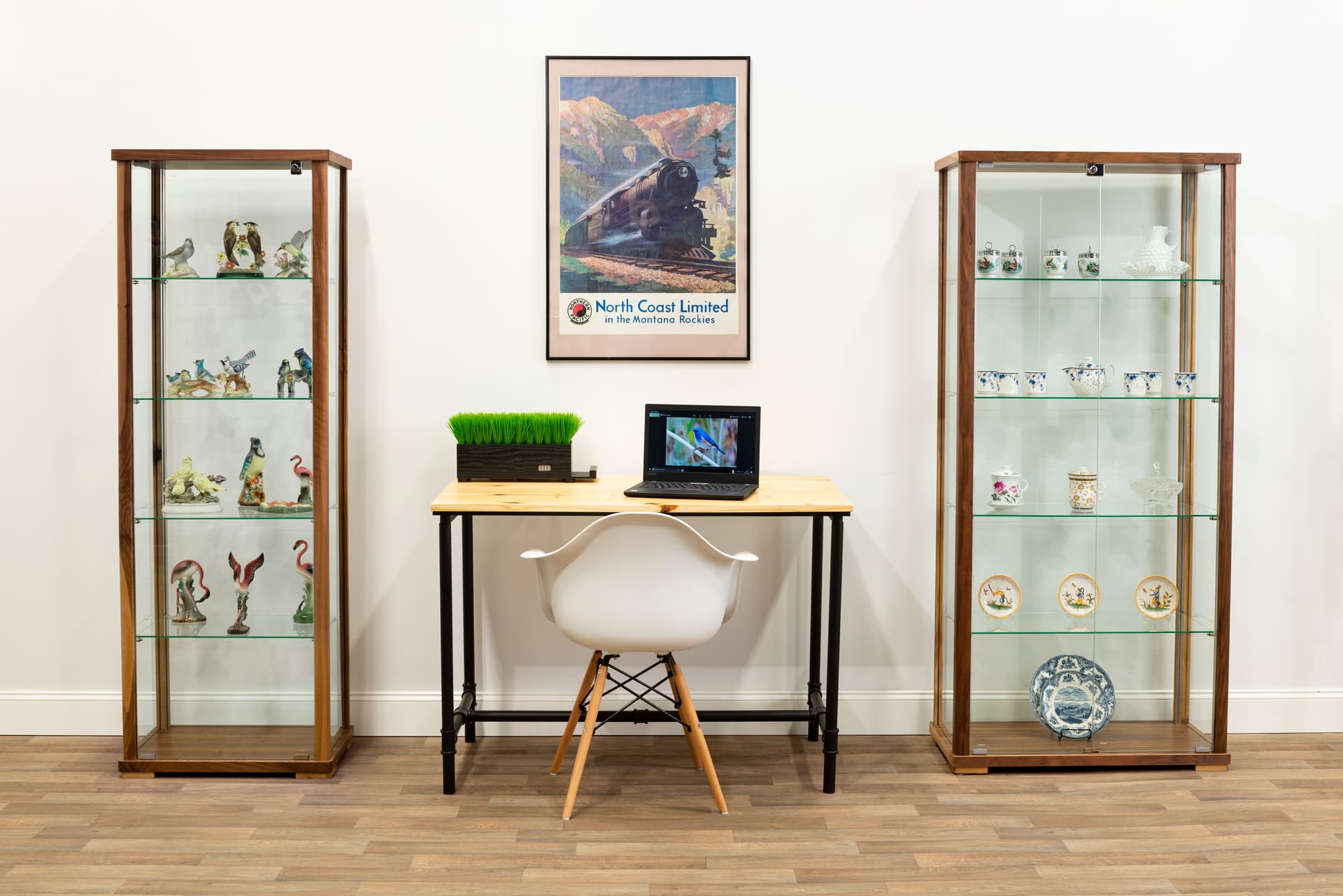 4-shelf glass curio cabinet for collectibles
