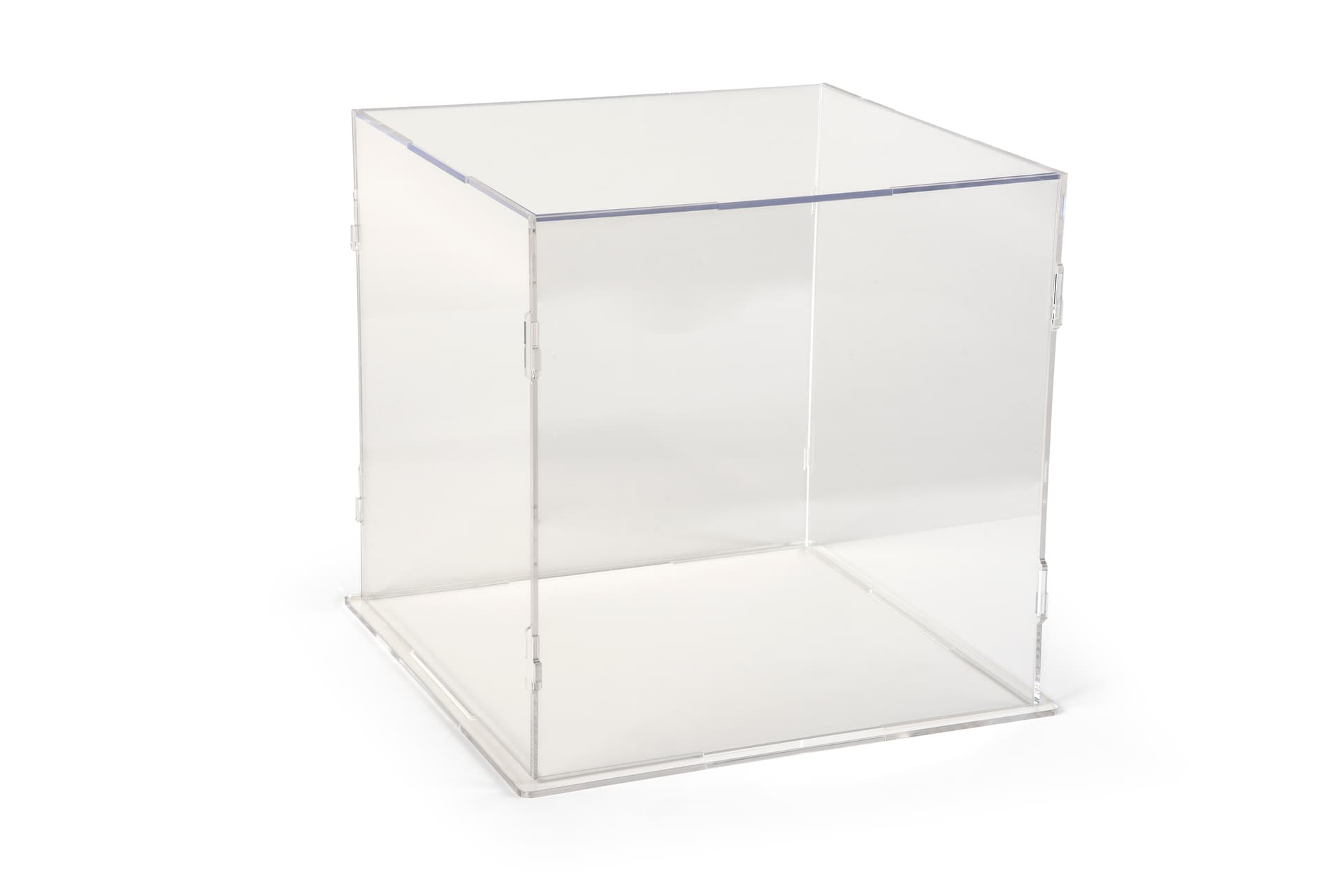See-through acrylic folding plastic display cube