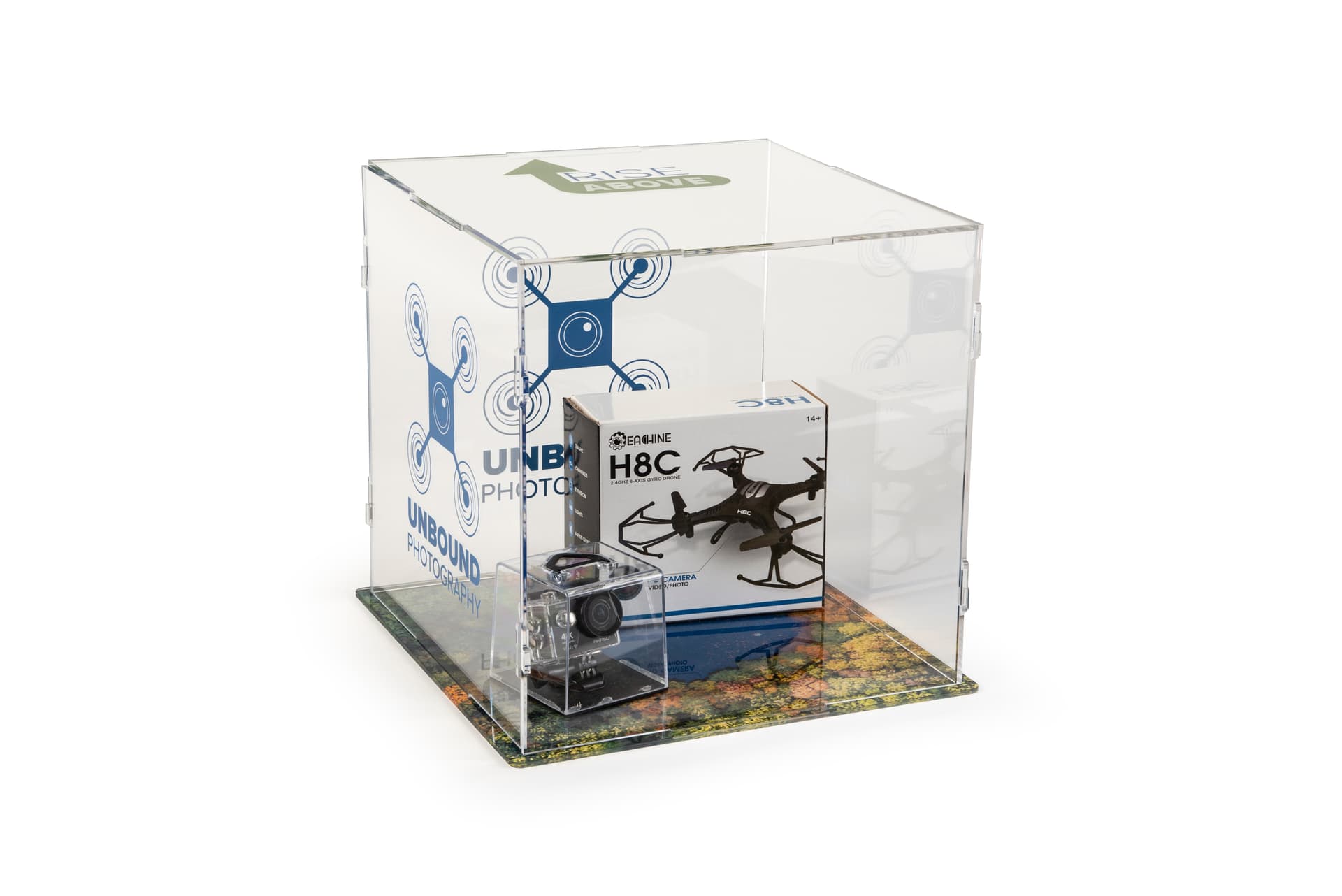 Collapsible custom printed folding acrylic display cube