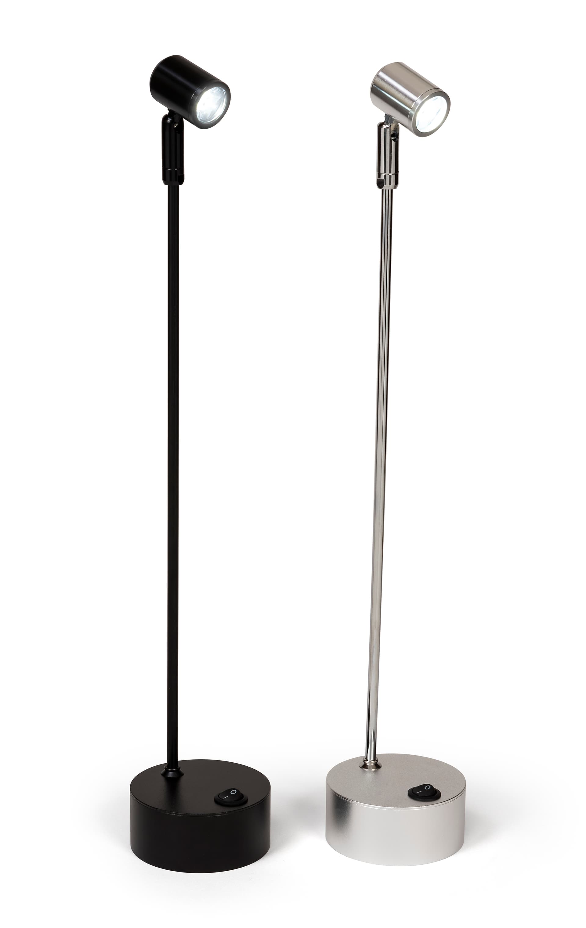 Display case spotlights with 3 inch diameter base