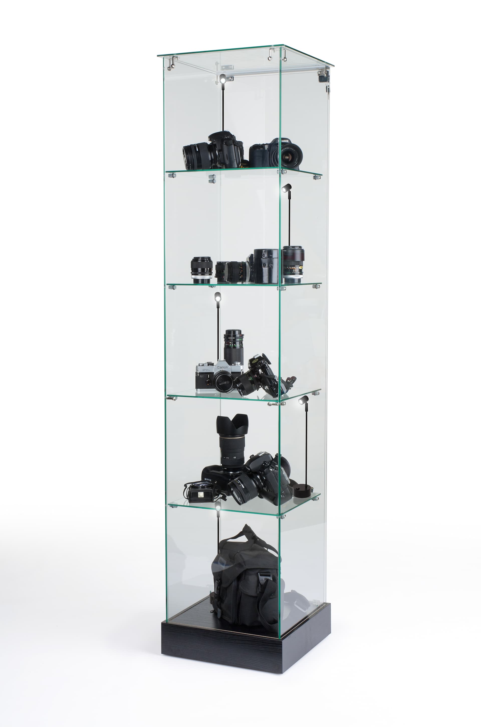 Display case spotlights are easily portable