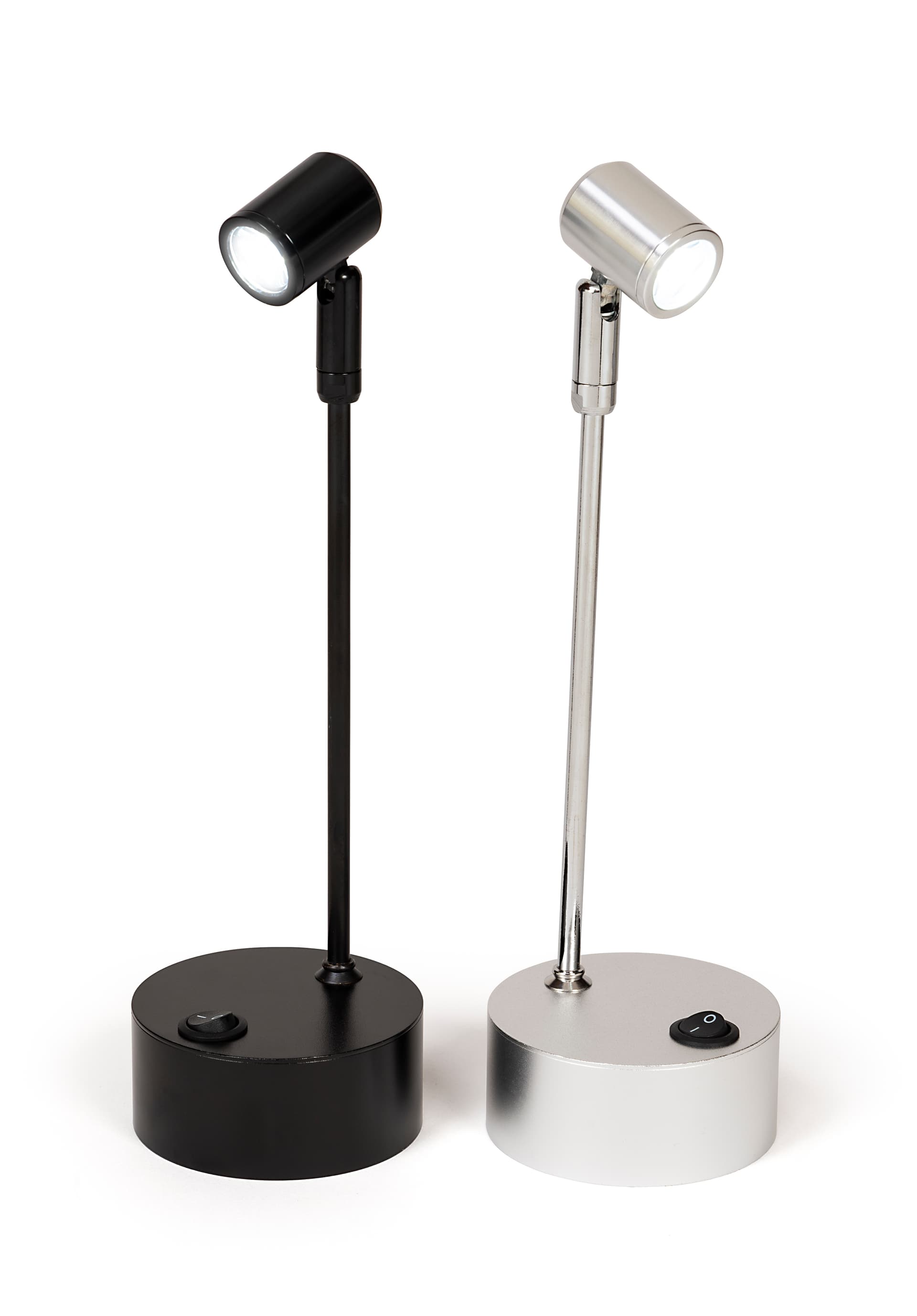 Display case spotlights with 3 inch diameter base